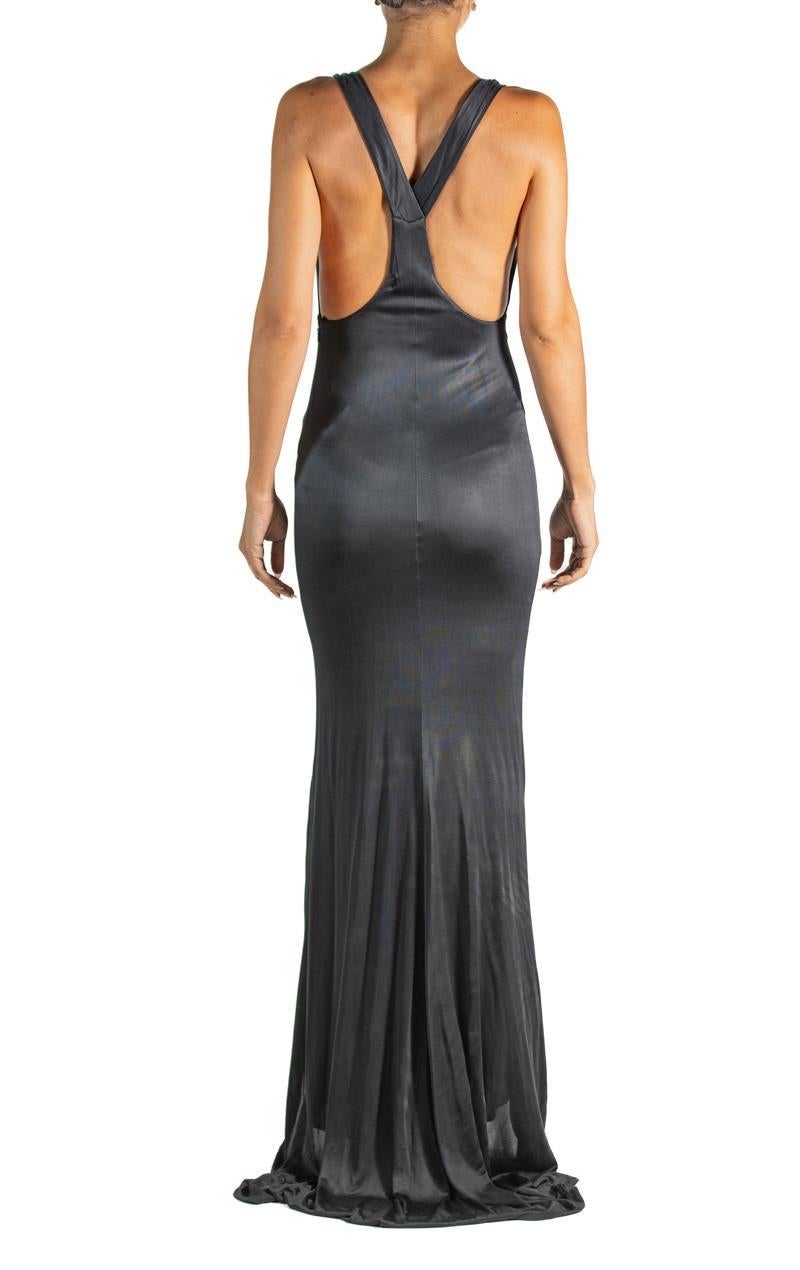 Women's 1990S Gucci Blue-Black Rayon Jersey Dress For Sale