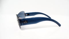 1990s Gucci Blue Tinted Shield Sunglasses