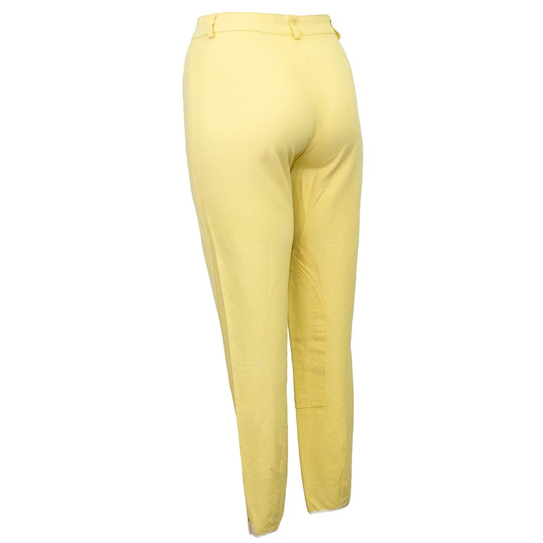 1990s Gucci Butter Yellow Cropped Jodhpurs In Good Condition For Sale In Toronto, Ontario