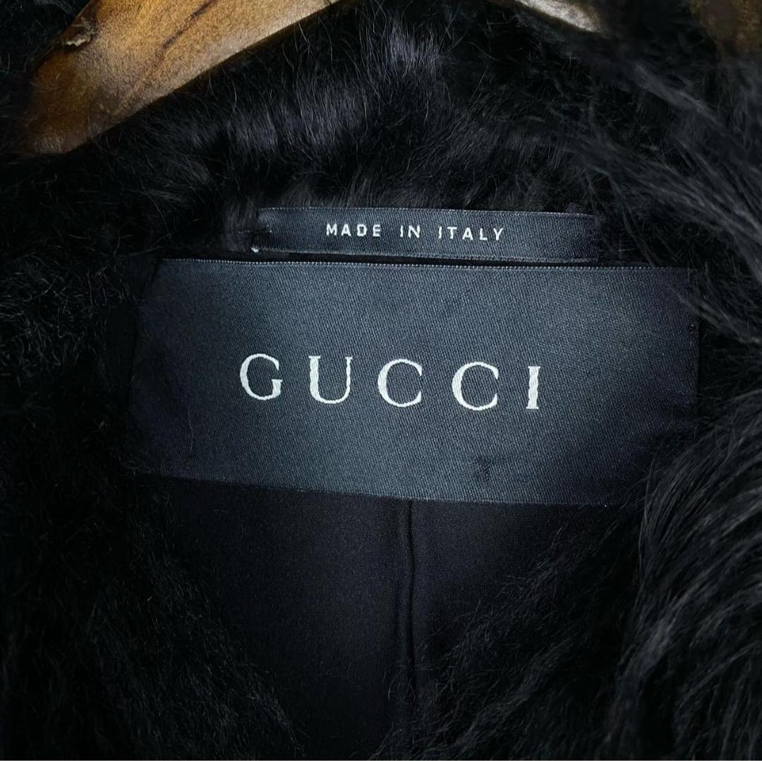 Chaqueta / chaleco Gucci by Tom Ford Negro de piel de Mongolia de los años 90 en venta 2