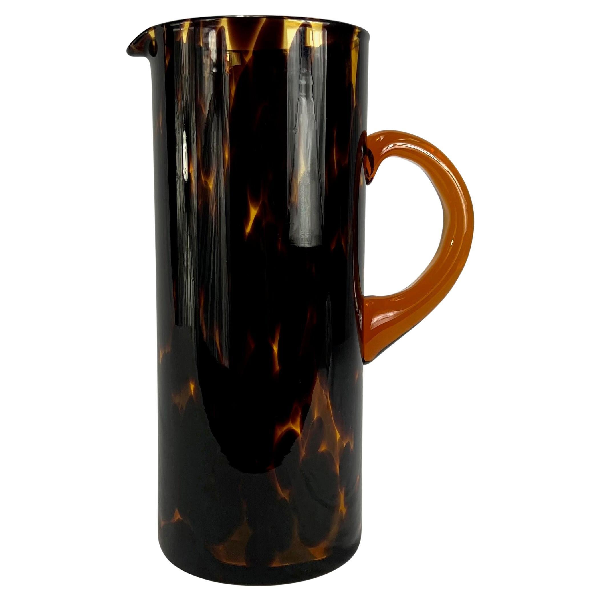 1990er Gucci for Tom Ford Brown Blown Murano Glass Tortoiseshell Pitcher  im Angebot 1