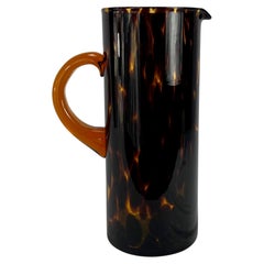 1990s Gucci by Tom Ford Brown Blown Murano Glass Tortoiseshell Pitcher 