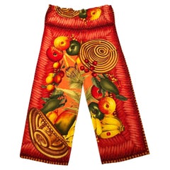1990s Gucci by Tom Ford Exotic Print Pin Bloomer Silk Trousers 