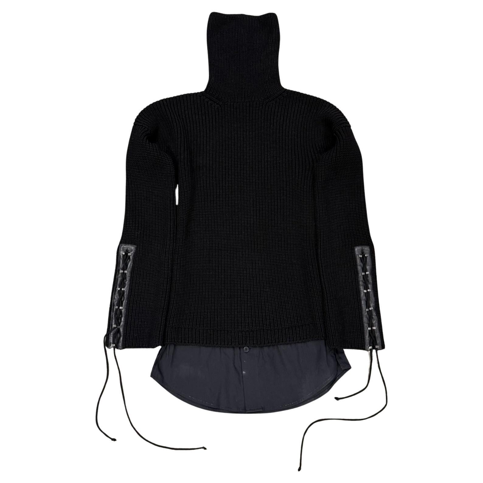 1990s Gucci by Tom Ford lace-up turtleneck knit