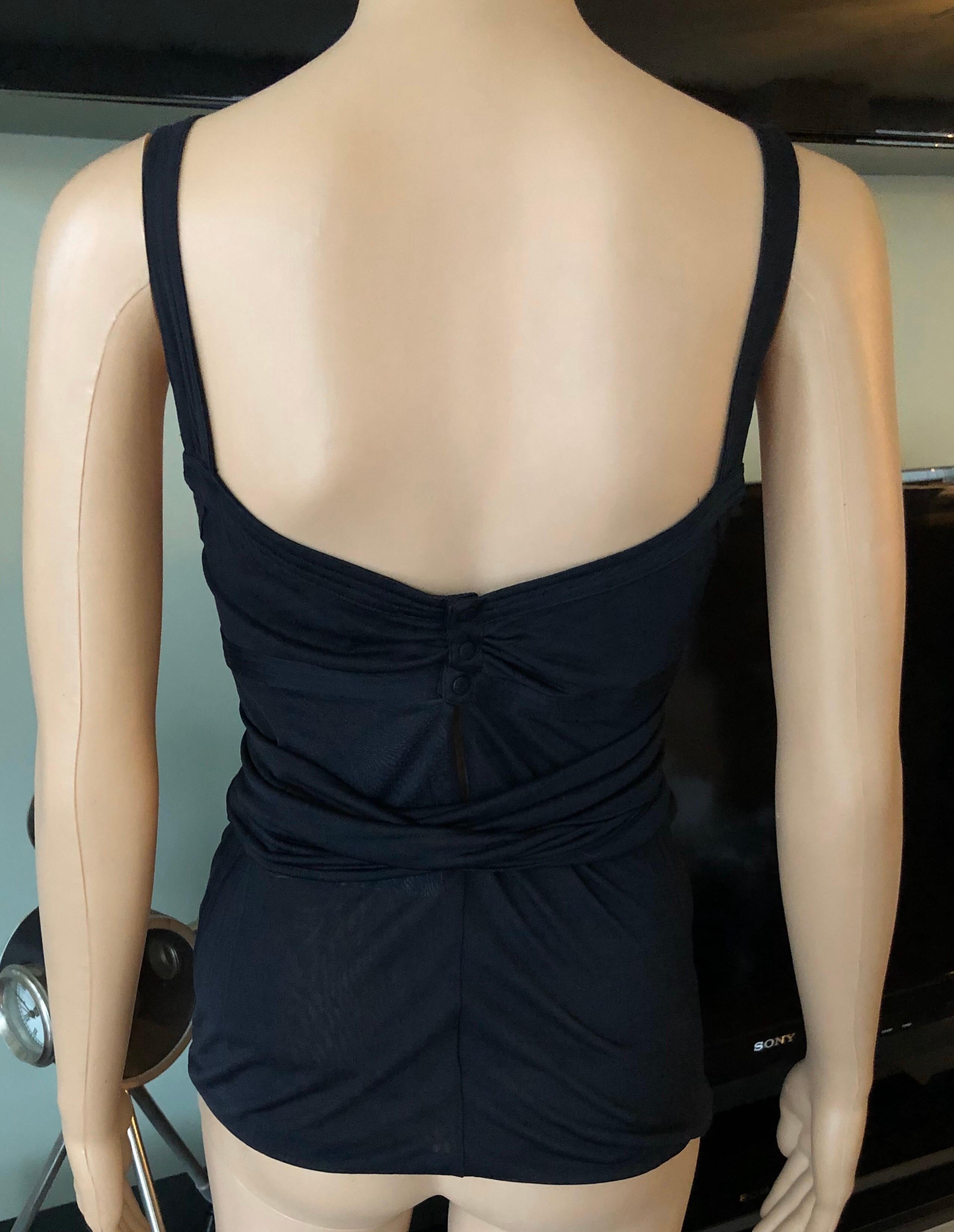 1990's Gucci by Tom Ford Semi-Sheer Knit Black Top In Good Condition For Sale In Naples, FL