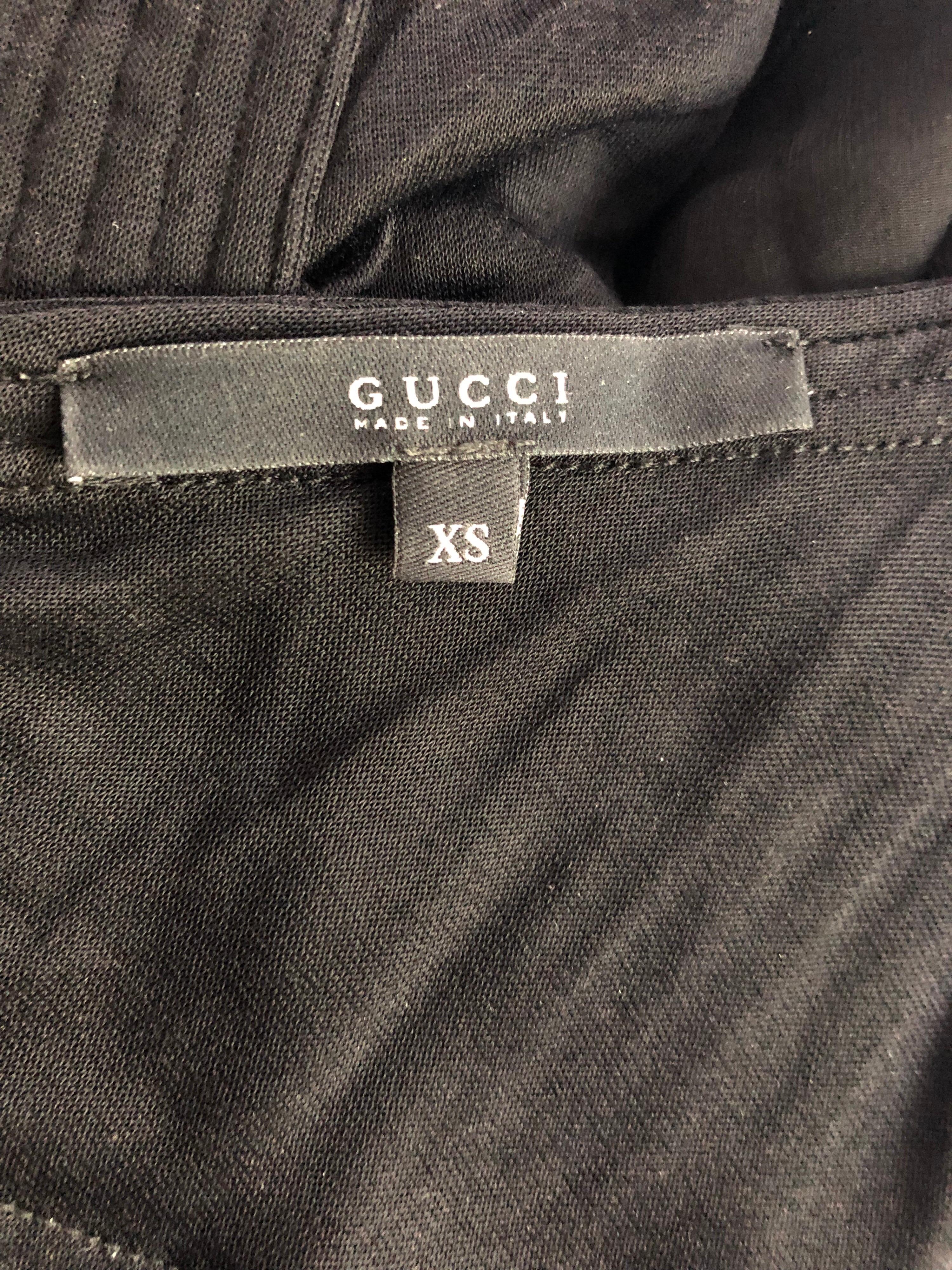 Gucci by Tom Ford - Robe moulante noire en maille semi-transparente, années 1990 Pour femmes en vente