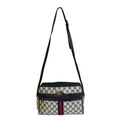 1990er Gucci Kameratasche Web GG blau supreme Umhängetasche