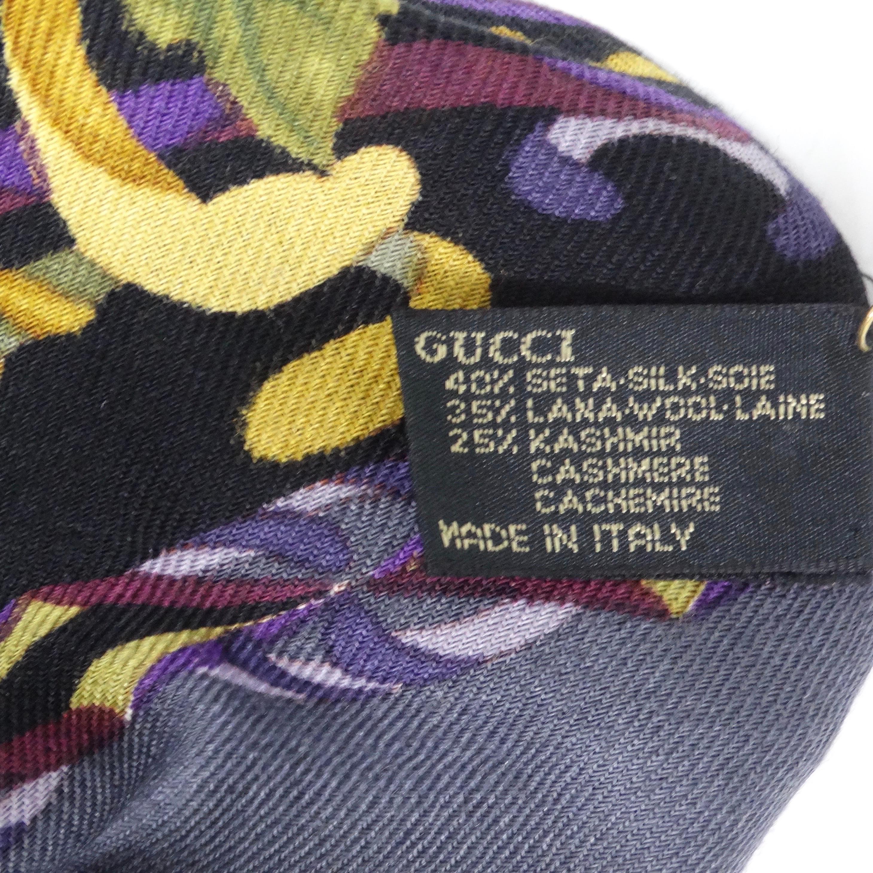 1990s Gucci Floral Printed Scarf In Good Condition For Sale In Scottsdale, AZ