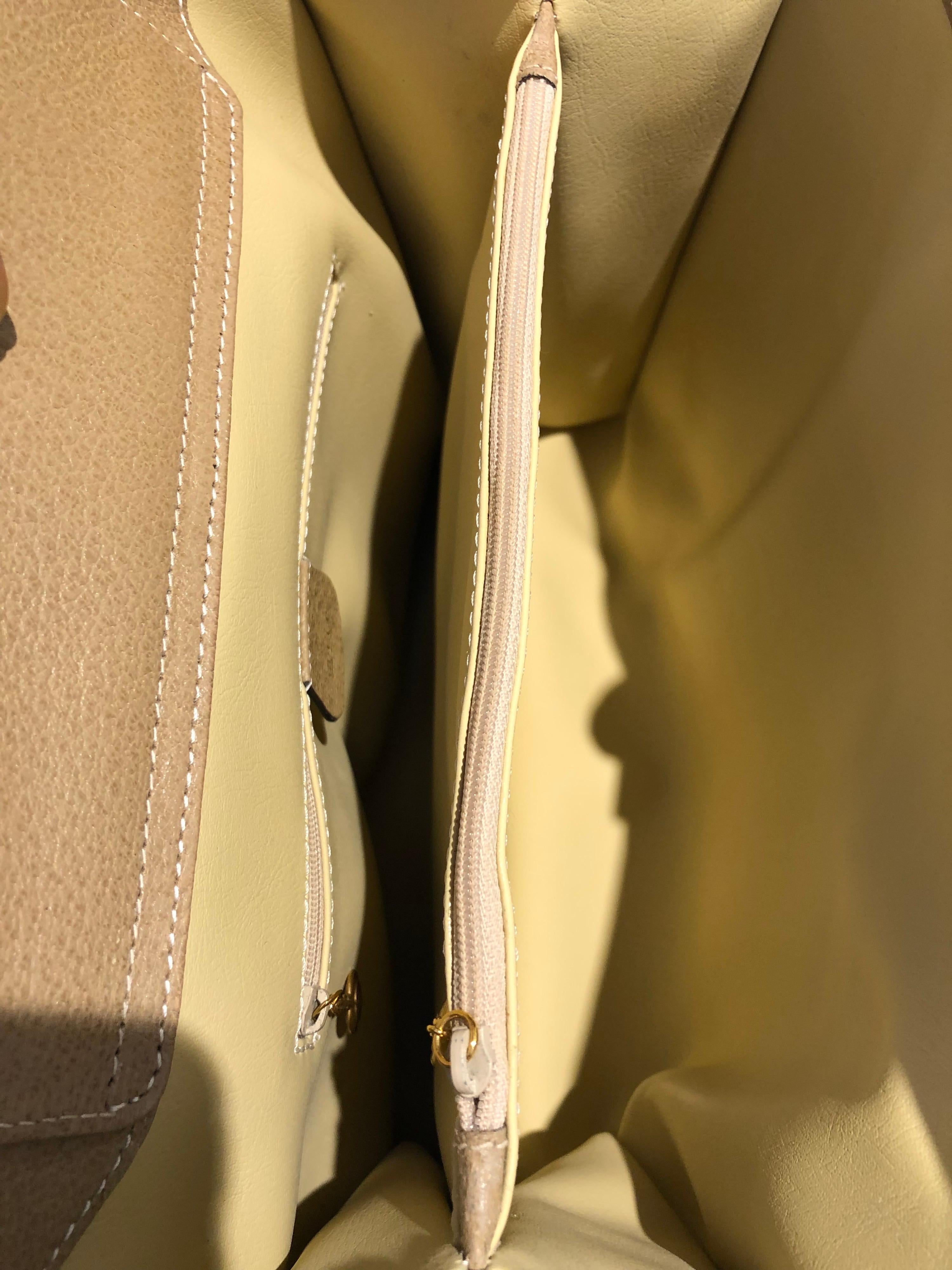 1990er Gucci Khaki Leder Bamboo Tote Prinzessin Diana Tote (Medium) 5