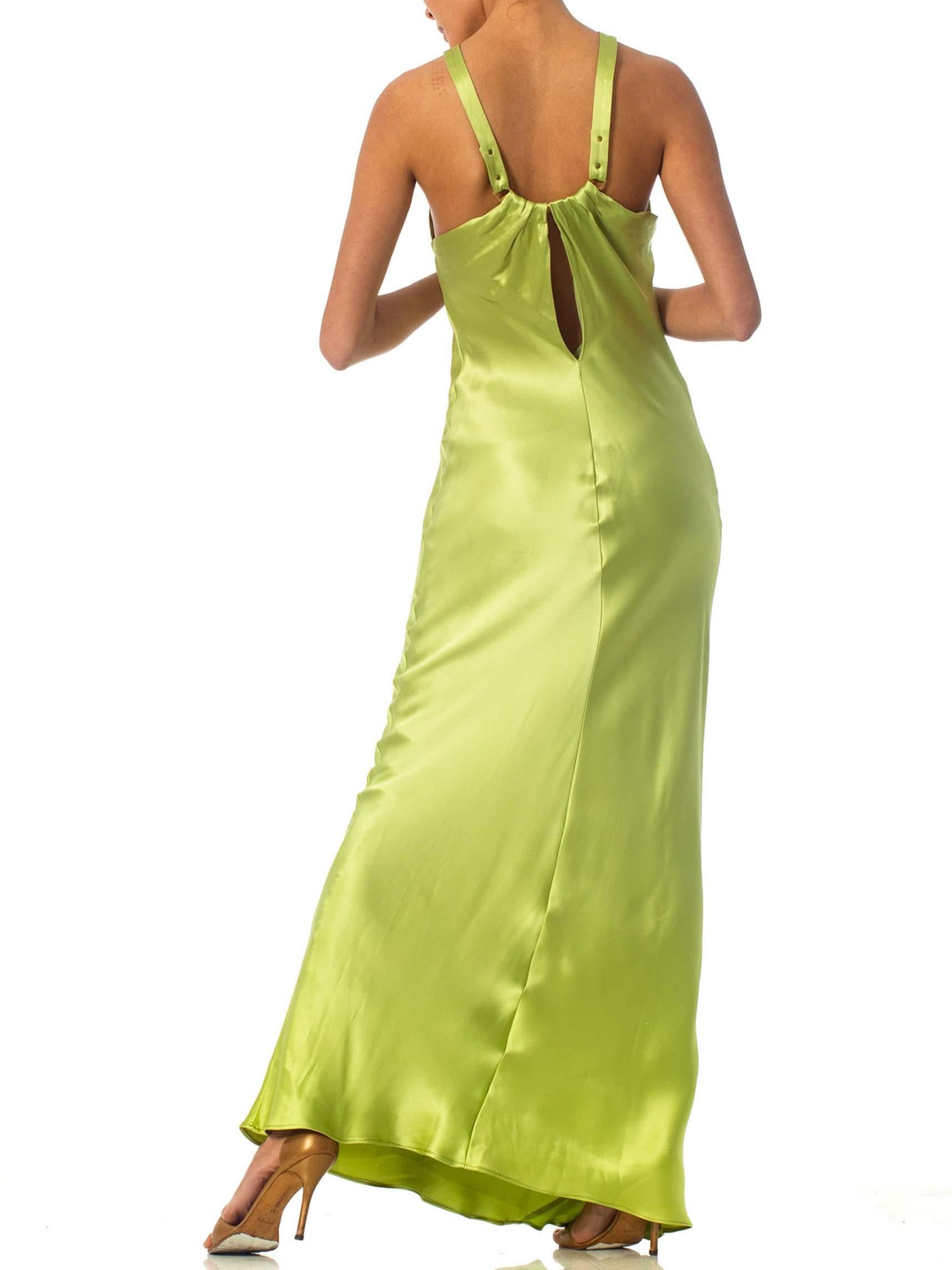 silk lime green dress