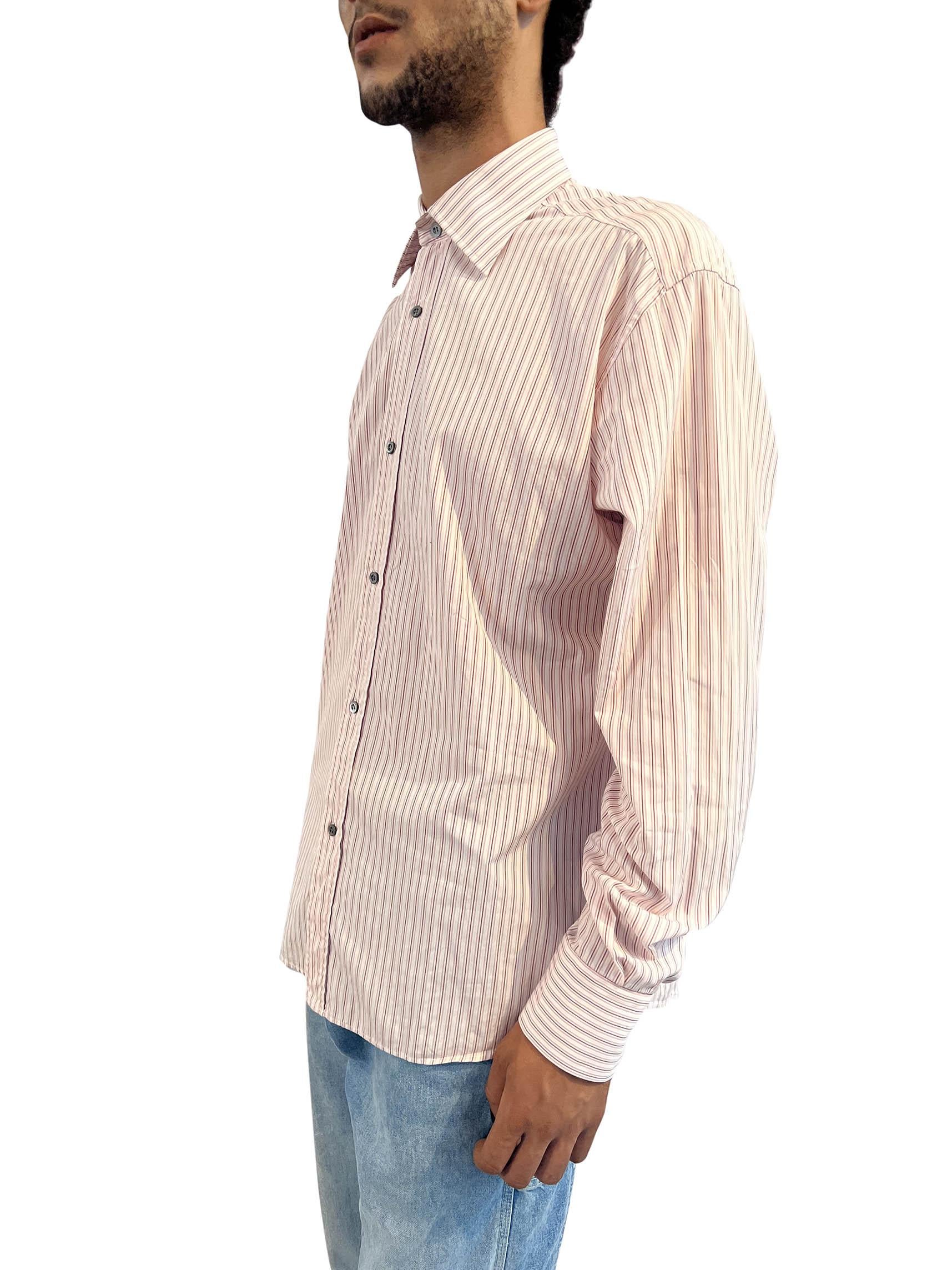 1990S Gucci Pink Cotton Tom Ford Era Men’S Shirt For Sale 1