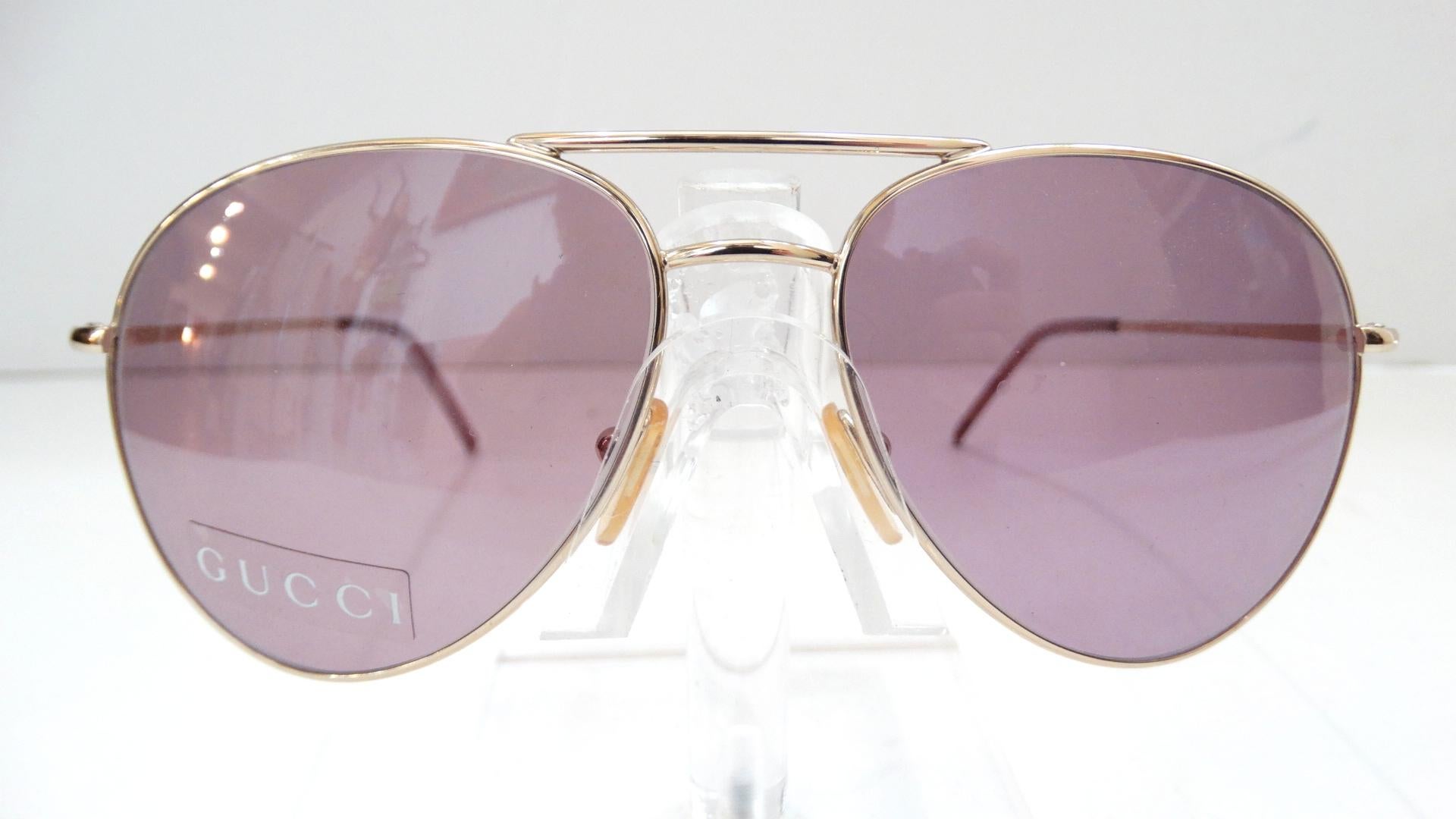 Gucci 1990s Purple Lens Aviators 1