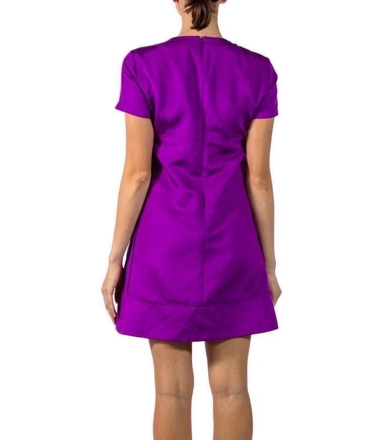 1990S GUCCI Purple Silk & Poly Dress For Sale 2