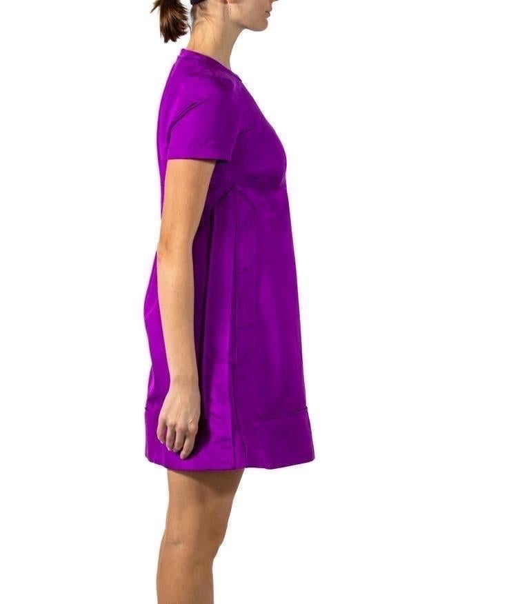 1990S GUCCI Purple Silk & Poly Dress For Sale 4