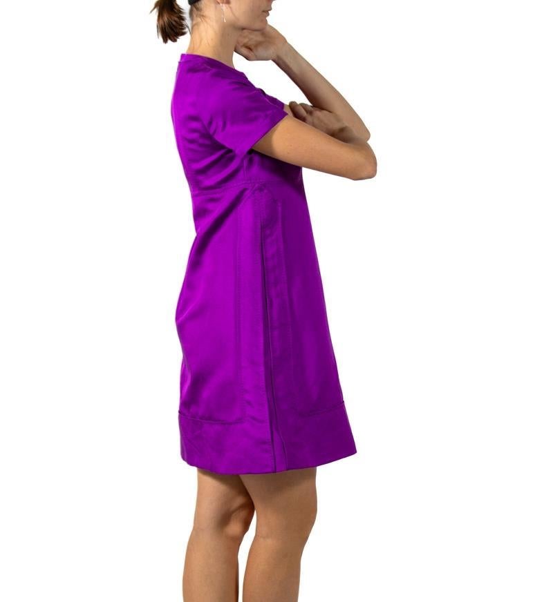 1990S GUCCI Purple Silk & Poly Dress For Sale 5