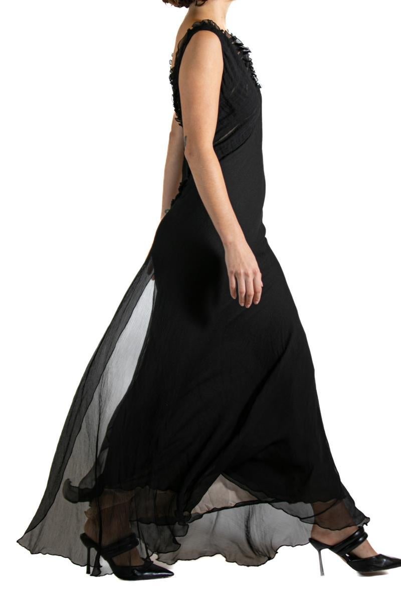 Women's or Men's 1990S GUCCI TOM FORD Black Silk Chiffon Gown For Sale