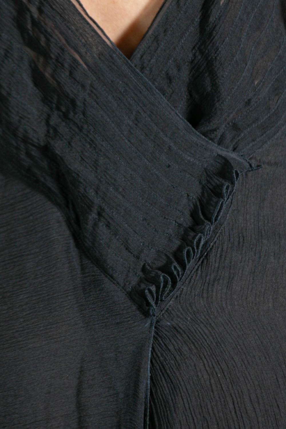 1990S GUCCI TOM FORD Black Silk Chiffon Gown For Sale 6