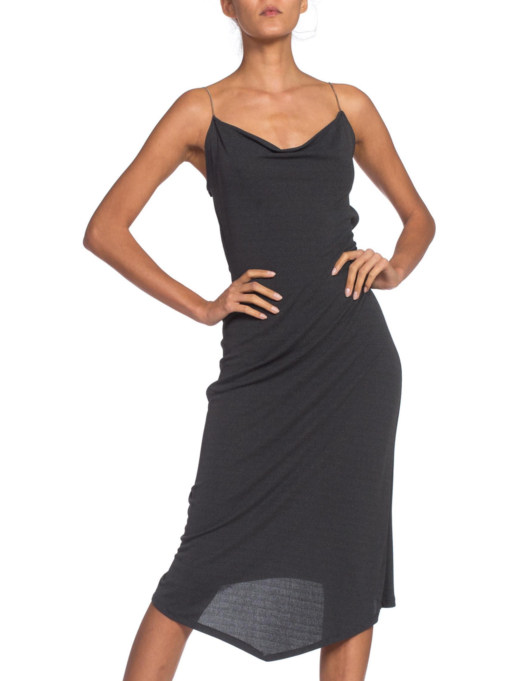 Black 1990's Gucci Vibe Slinky Backless Jersey Kate Moss Dress