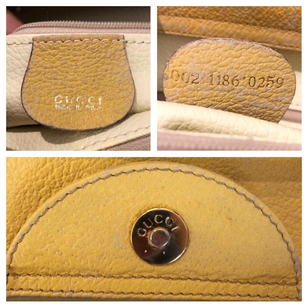 1990s Vintage GUCCI Yellow Suede Leather Bamboo Tote Gucci Diana Tote (Large) 2