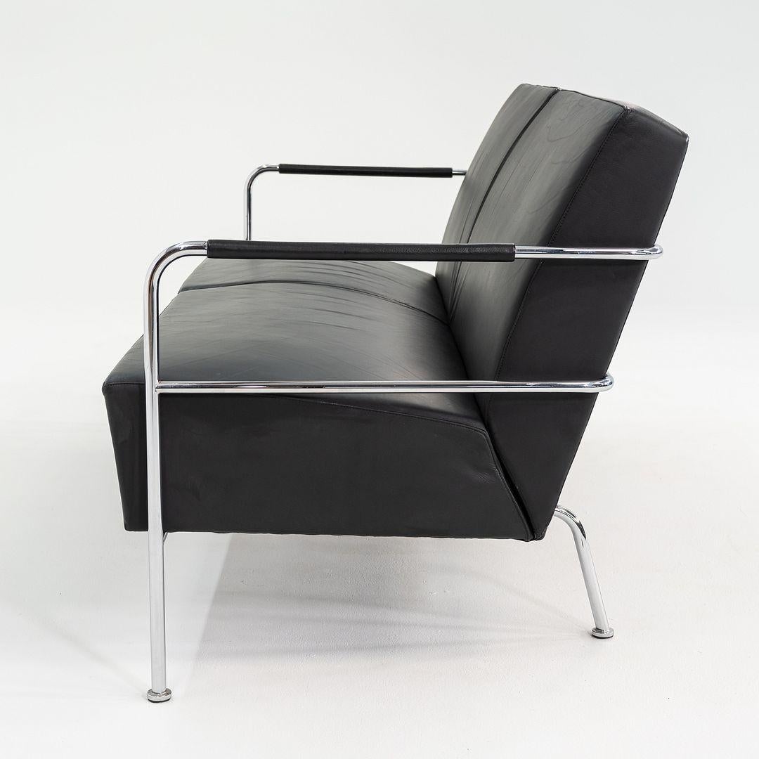 1990 Gunilla Allard for Lammhults Cinema Sofa / Loveseat en cuir noir en vente 3