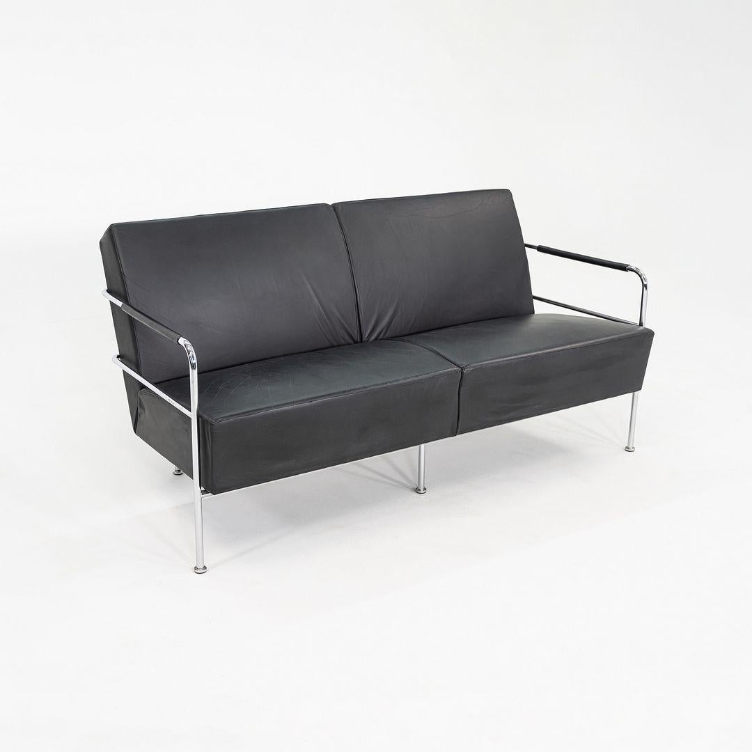 Moderne 1990 Gunilla Allard for Lammhults Cinema Sofa / Loveseat en cuir noir en vente