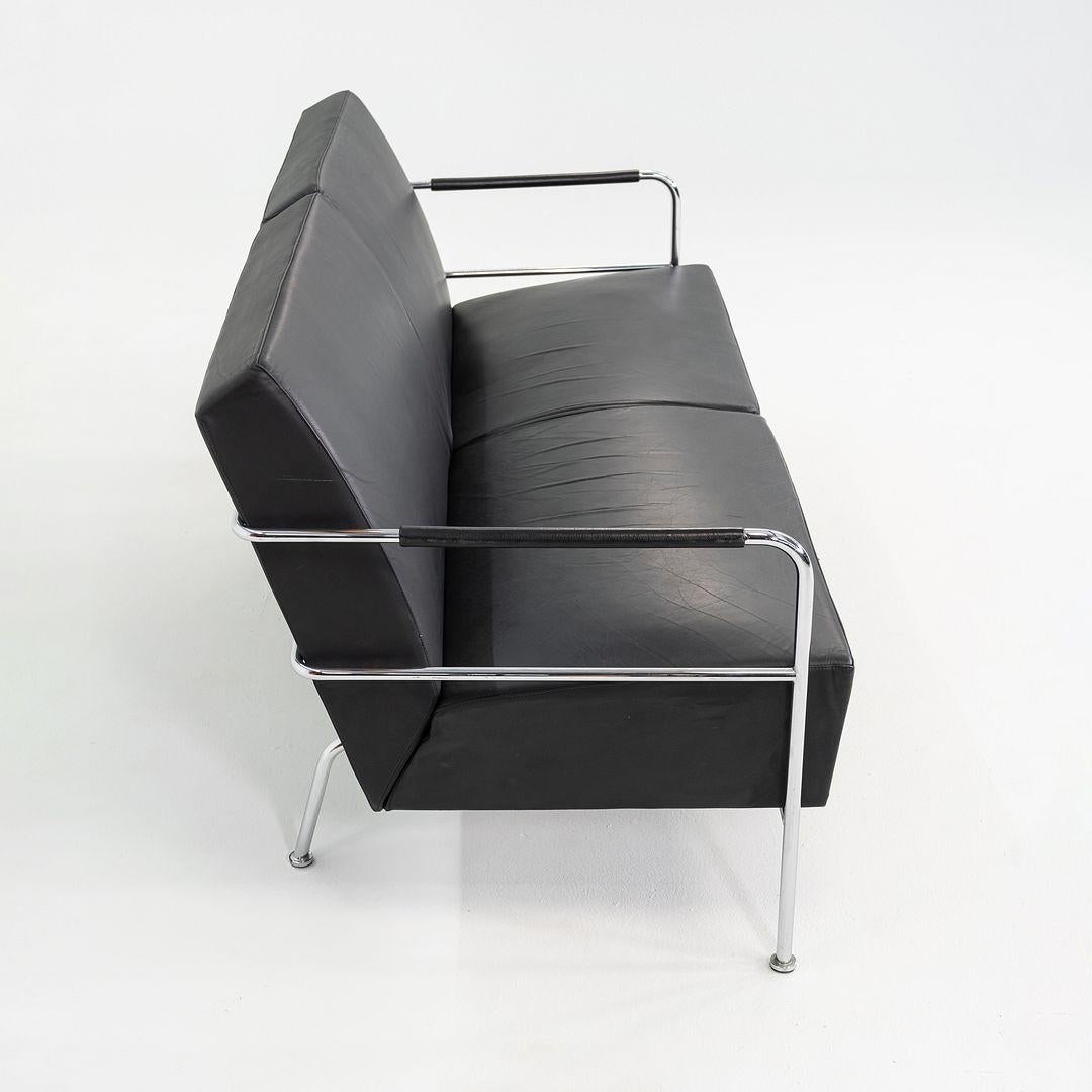 Fin du 20e siècle 1990 Gunilla Allard for Lammhults Cinema Sofa / Loveseat en cuir noir en vente