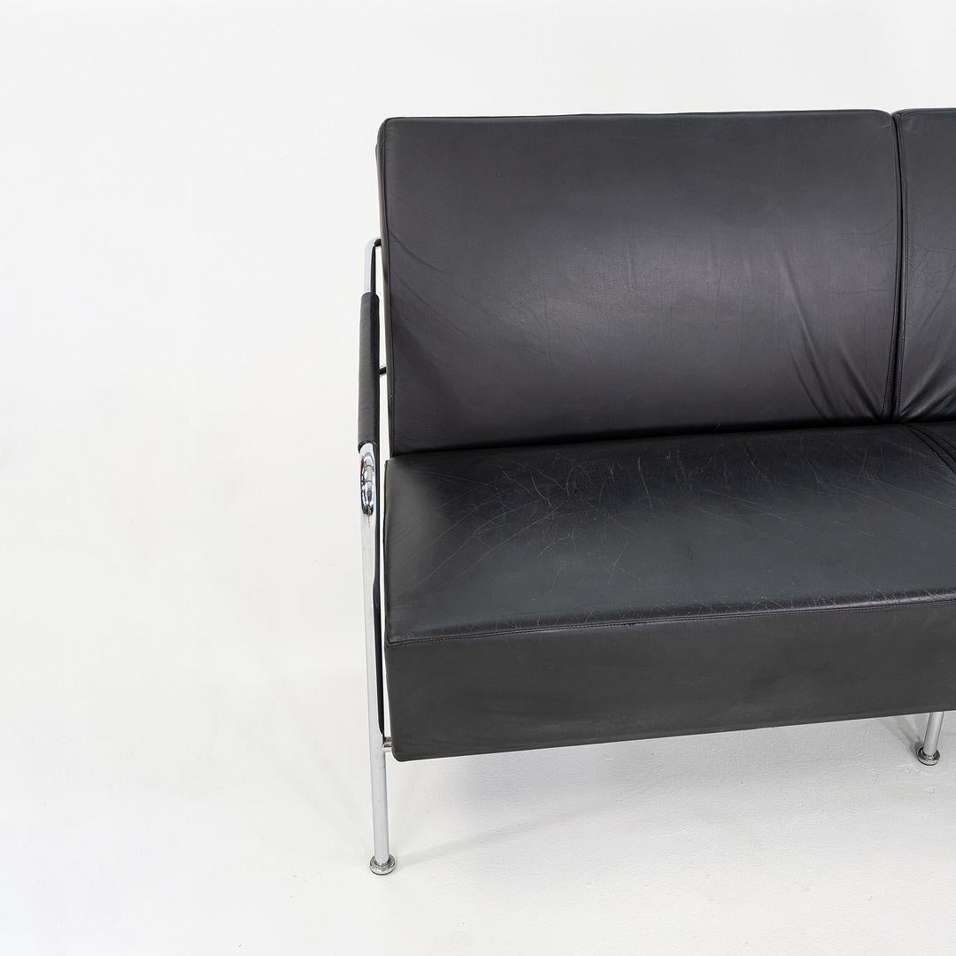 Acier 1990 Gunilla Allard for Lammhults Cinema Sofa / Loveseat en cuir noir en vente