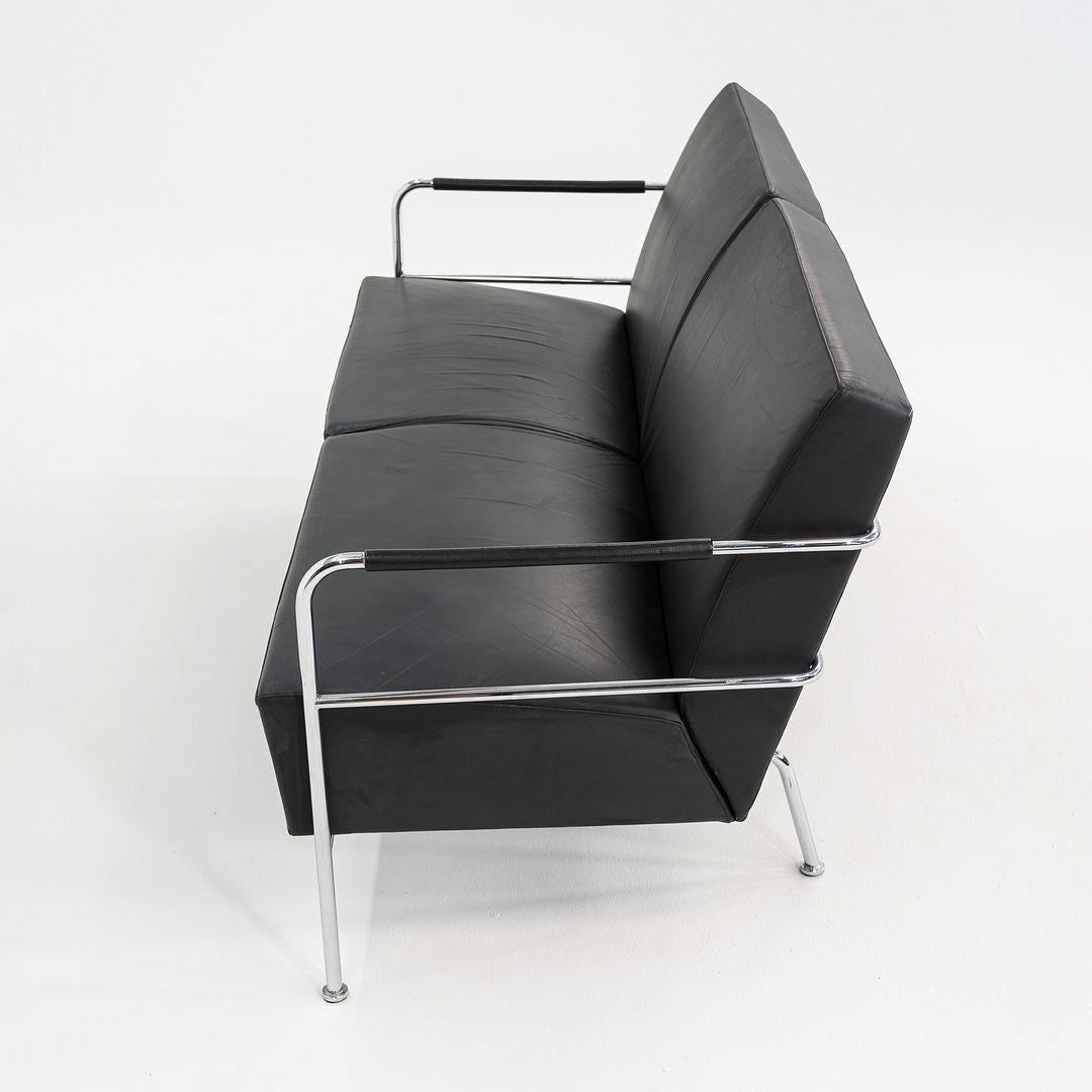 1990 Gunilla Allard for Lammhults Cinema Sofa / Loveseat en cuir noir en vente 2