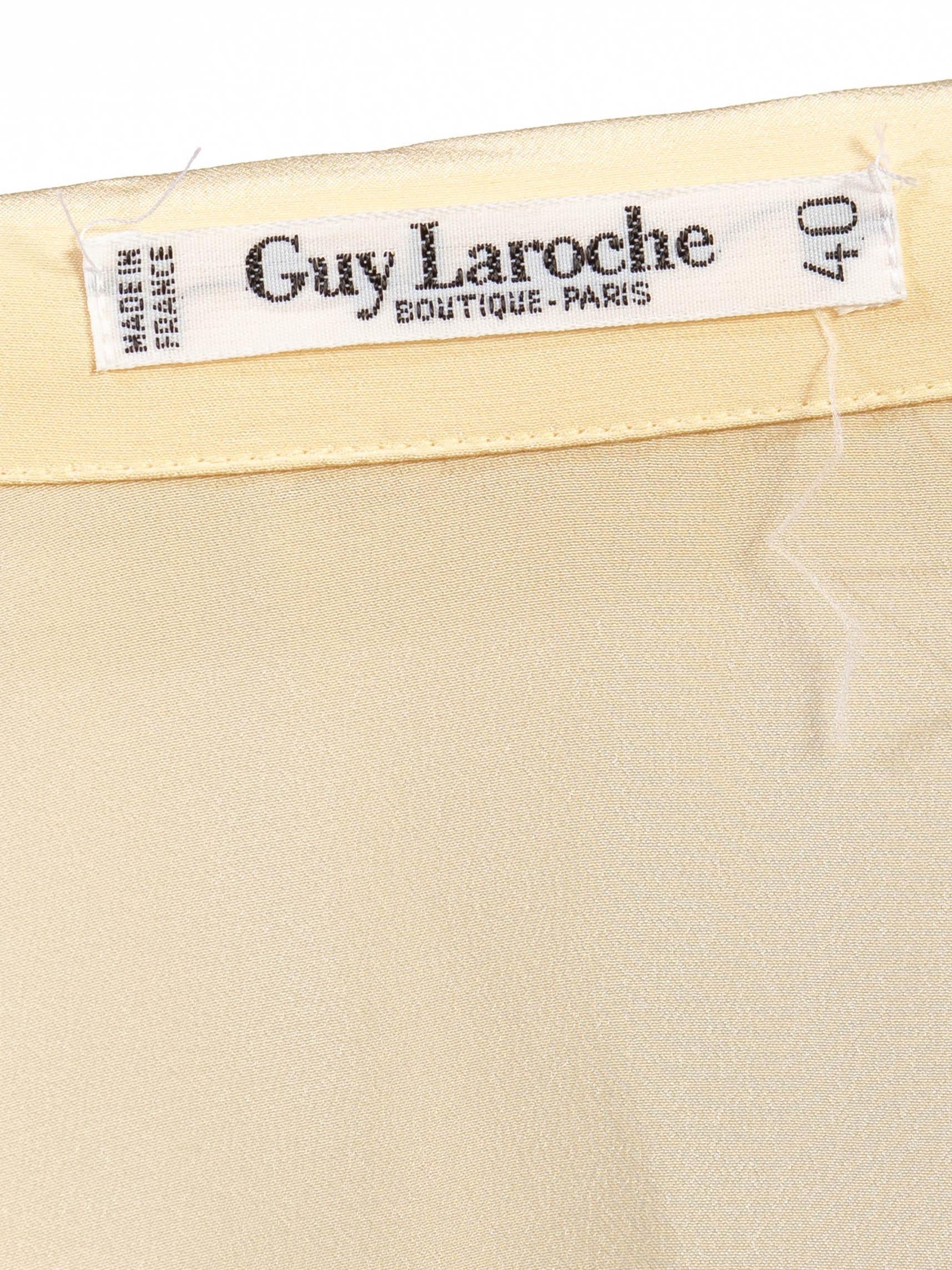 1990S Guy Laroche Butter Yellow Silk Button Up Blouse 6