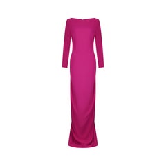 1990s Guy Laroche Couture Pink Silk Crepe Dress