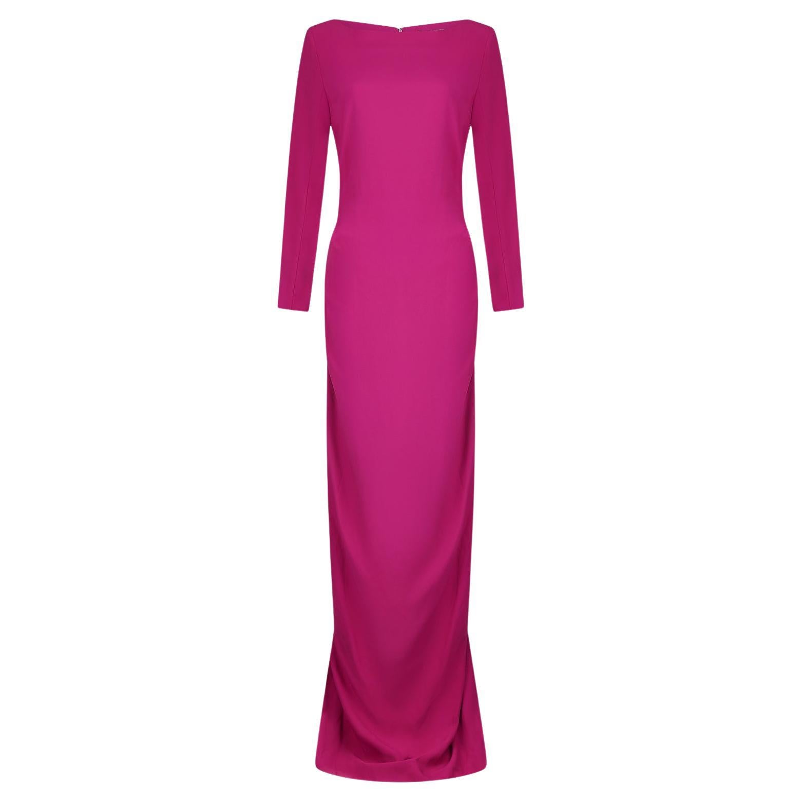 Vestido de crepé de seda rosa Guy Laroche Couture de los años 90