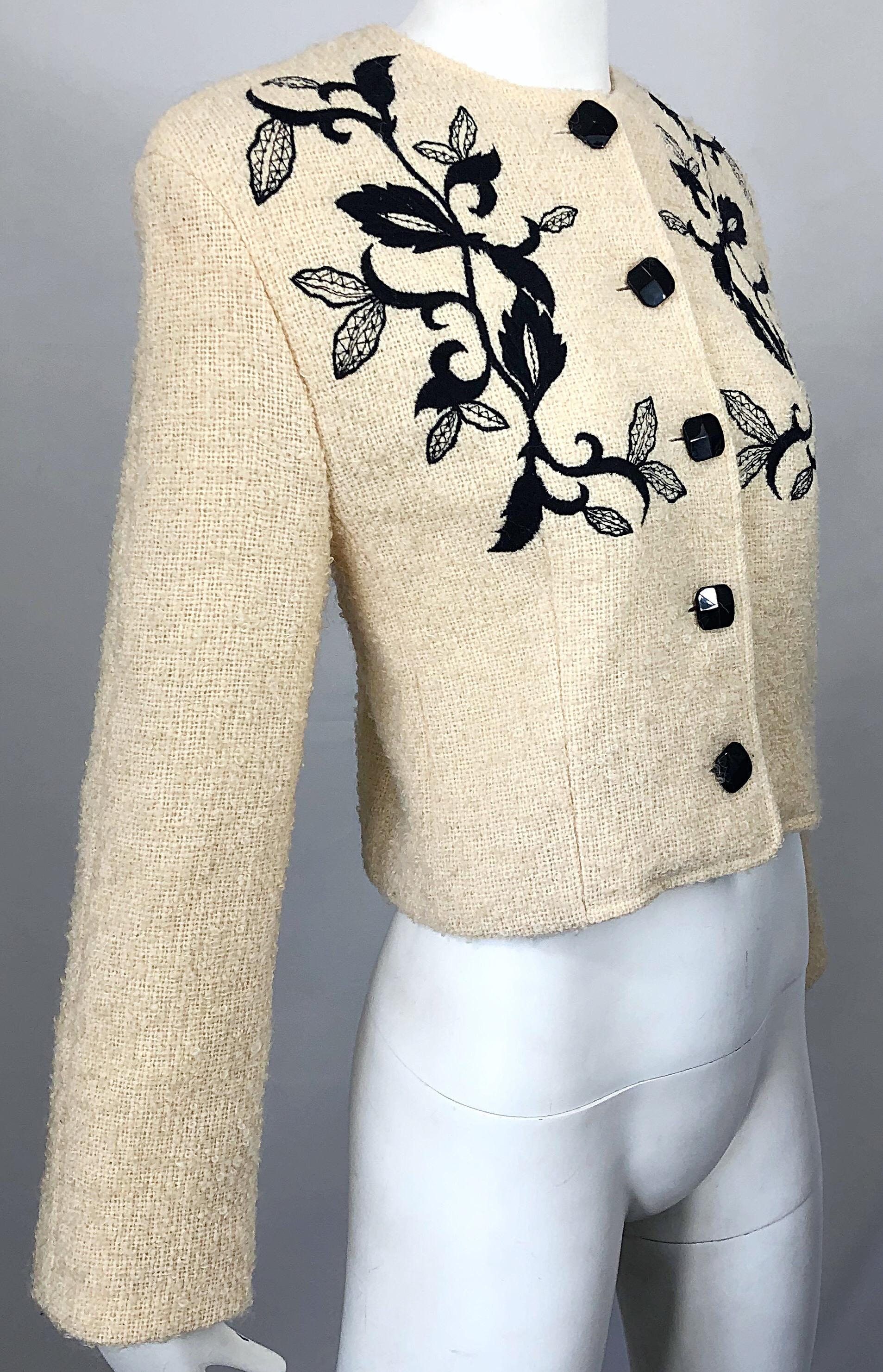 embroidered cropped jacket