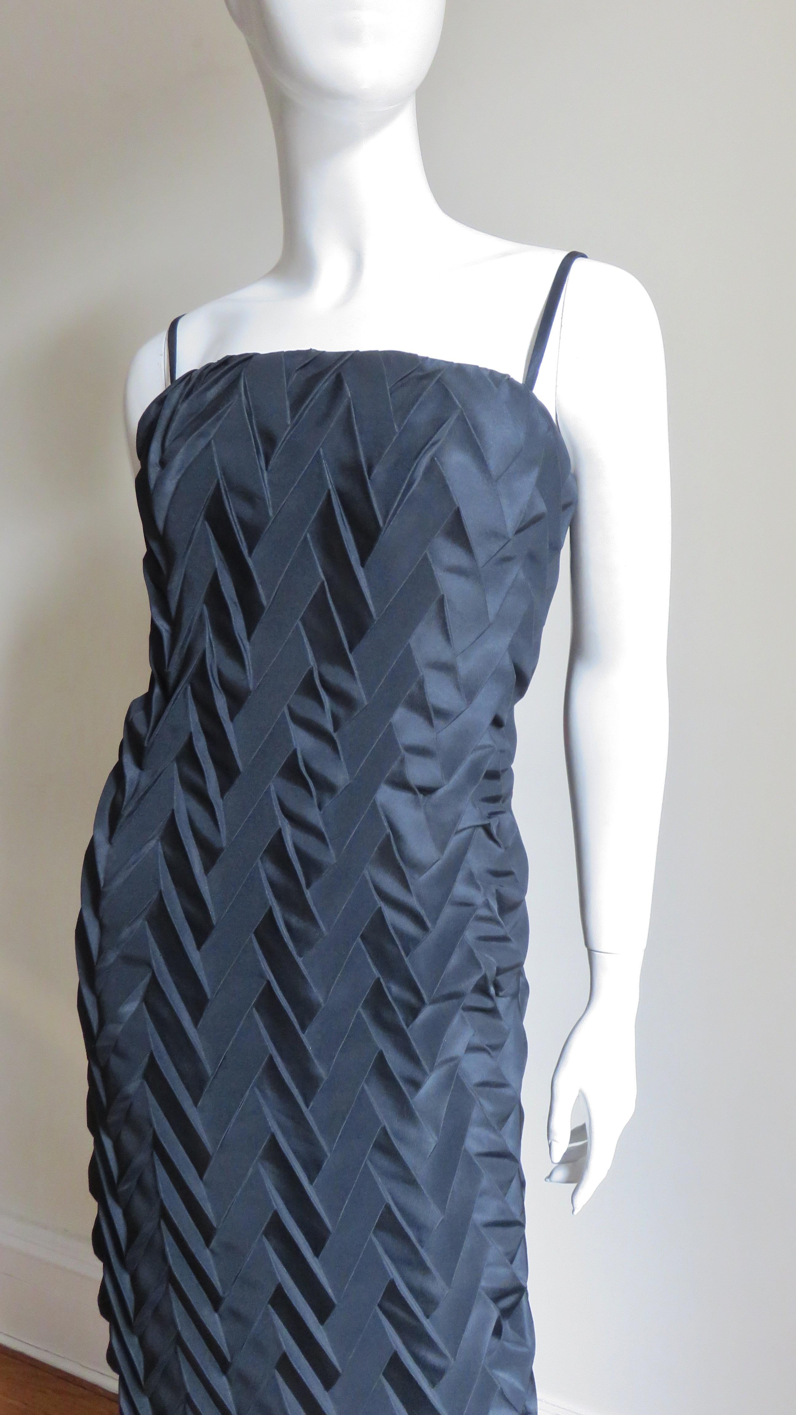 Hanae Mori Nouvelle Couture Geometric Silk Slip Dress In Excellent Condition For Sale In Water Mill, NY
