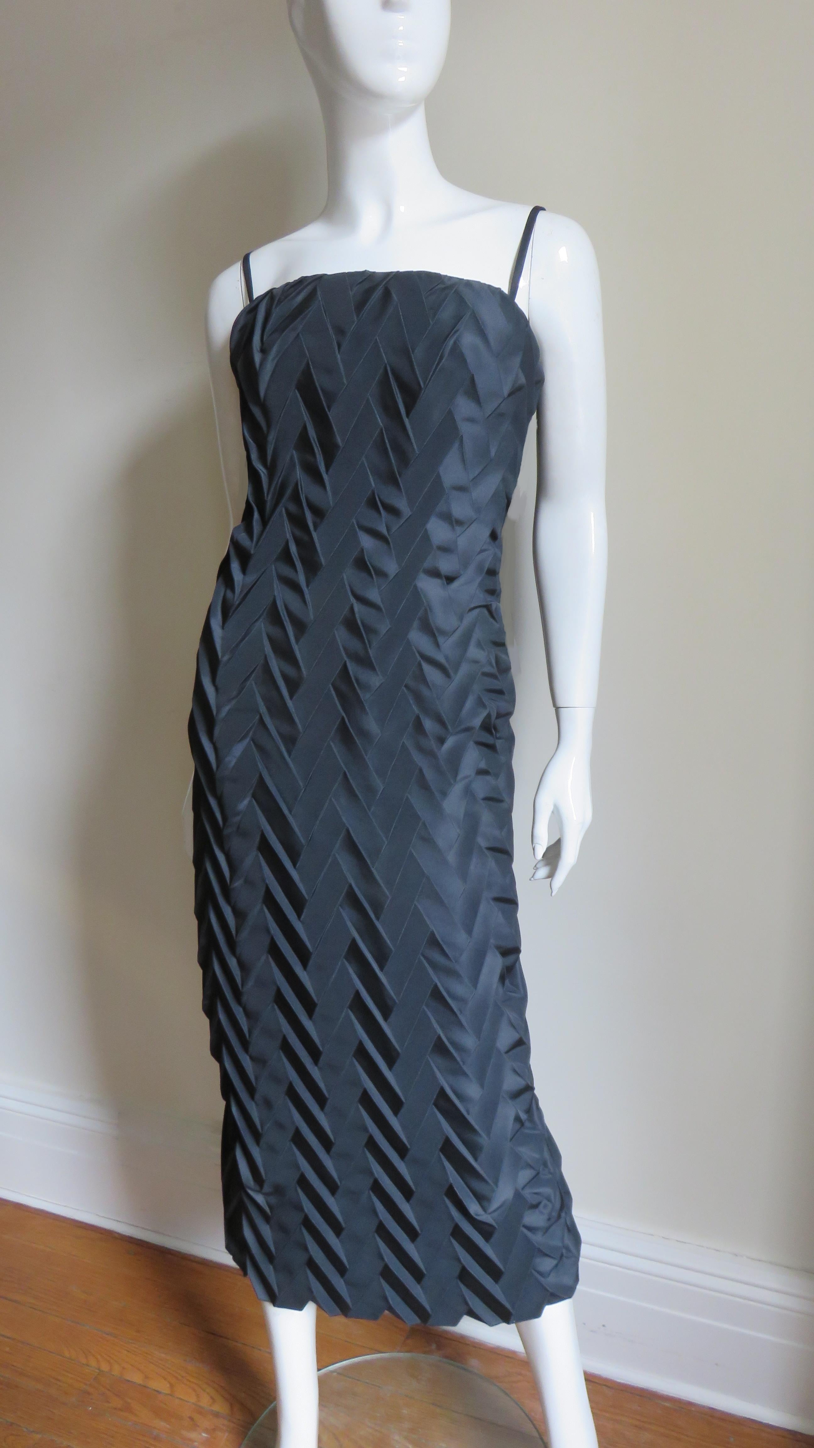 Hanae Mori Nouvelle Couture Geometric Silk Slip Dress For Sale 1
