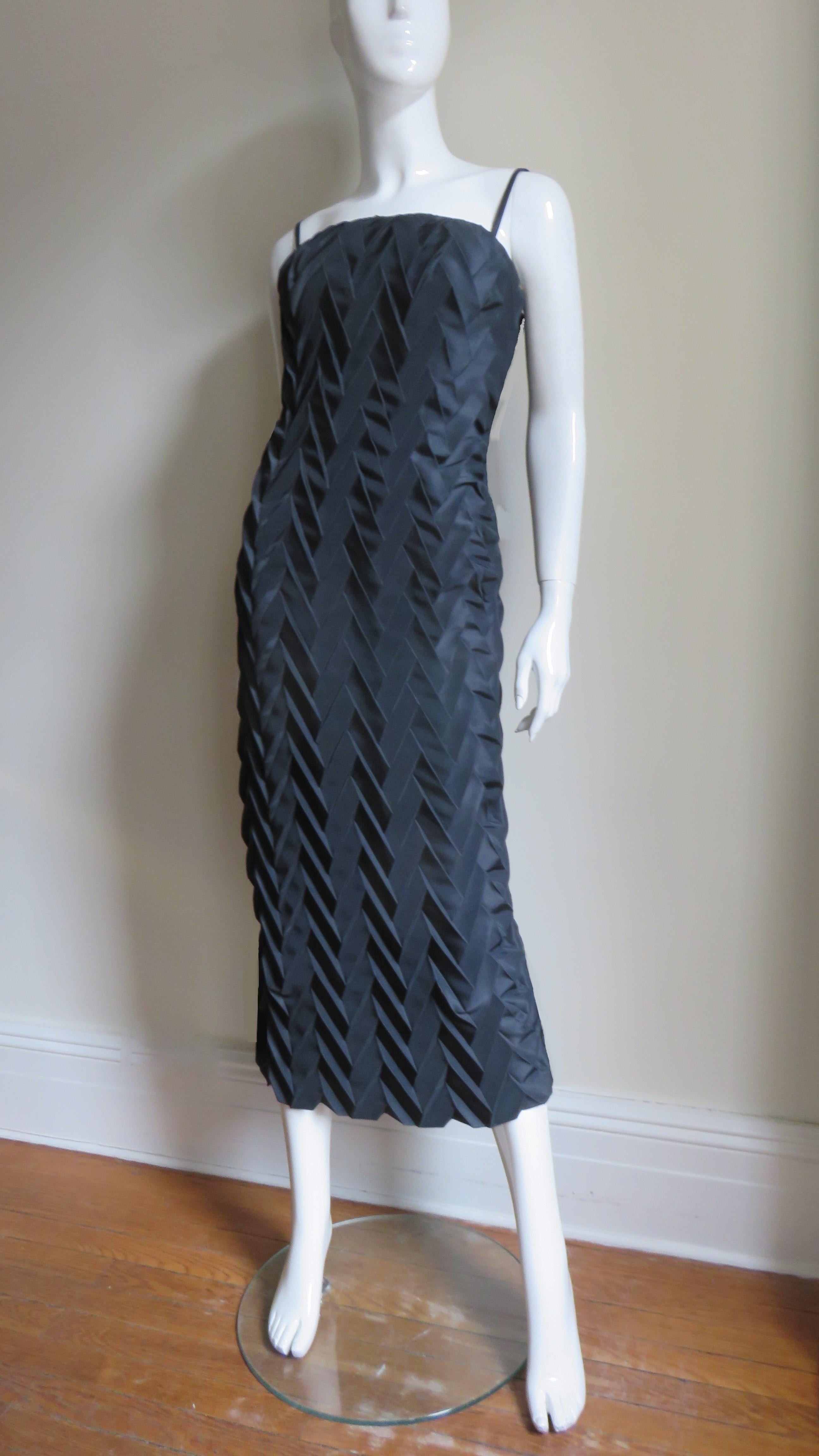 Hanae Mori Nouvelle Couture Geometric Silk Slip Dress For Sale 4
