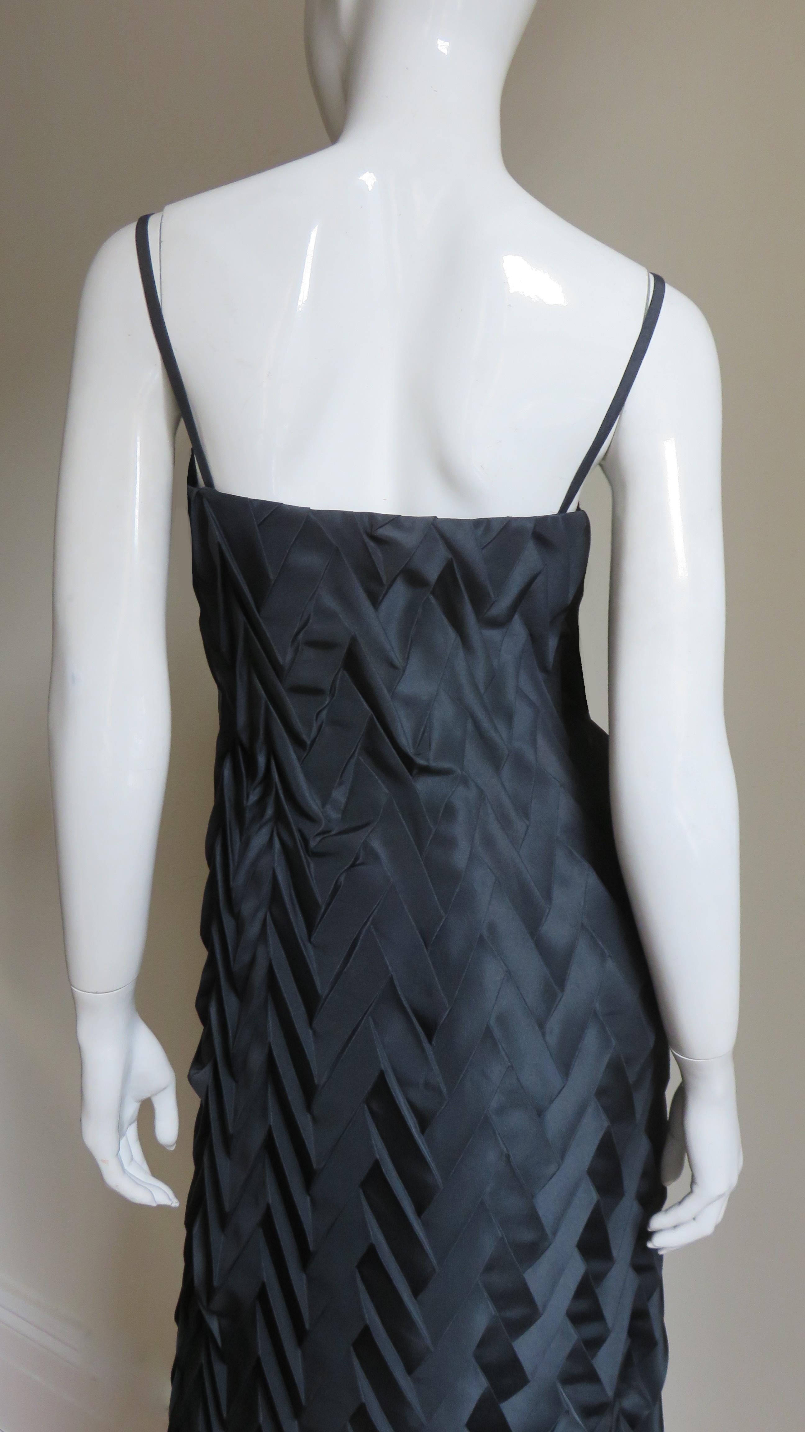 Hanae Mori Nouvelle Couture Geometric Silk Slip Dress For Sale 6