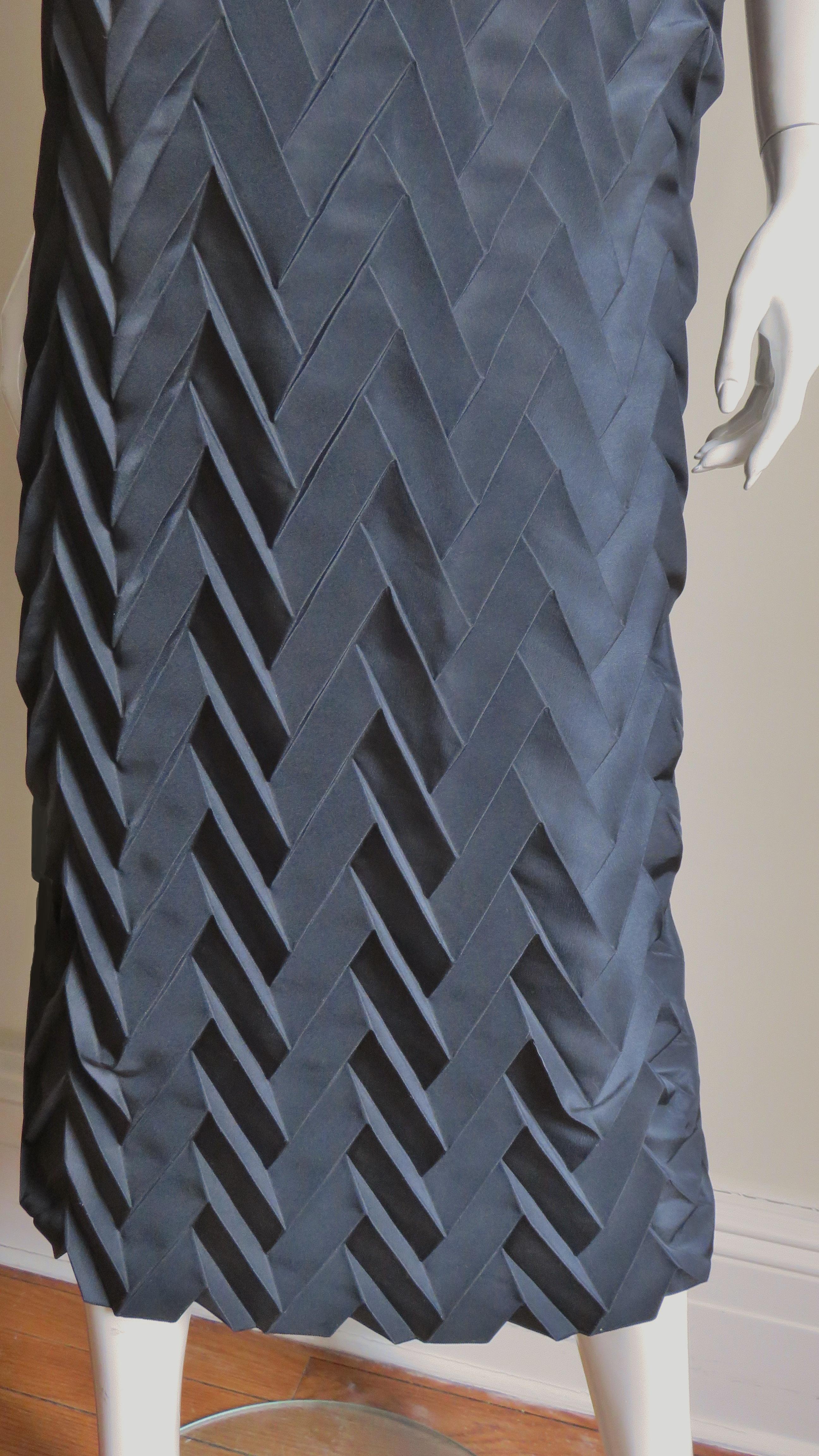 Hanae Mori Nouvelle Couture Geometric Silk Slip Dress For Sale 2