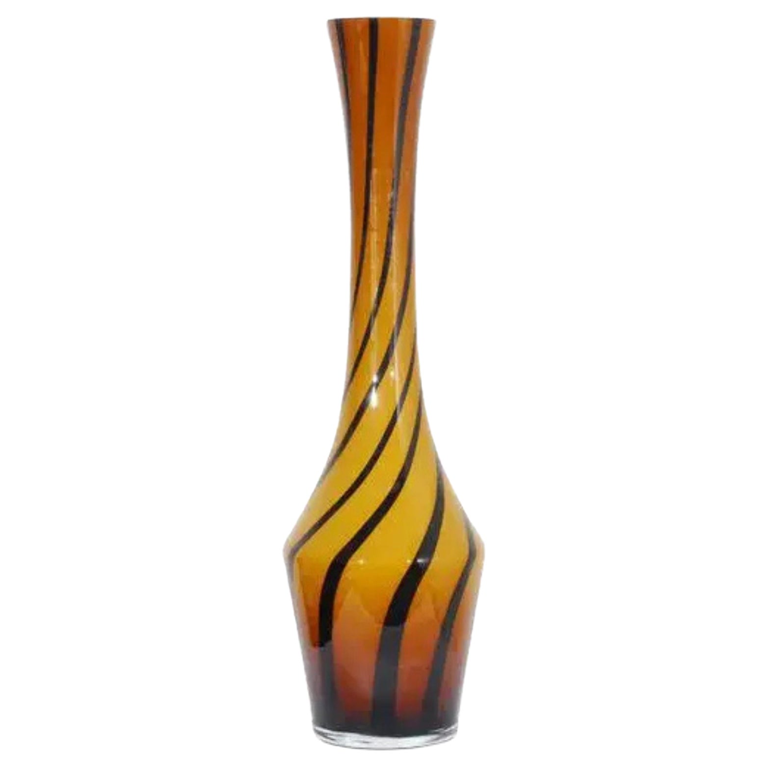 1990s Hand-Blown Art Glass Vase, Contemporary Decorative Studio Glass For Sale