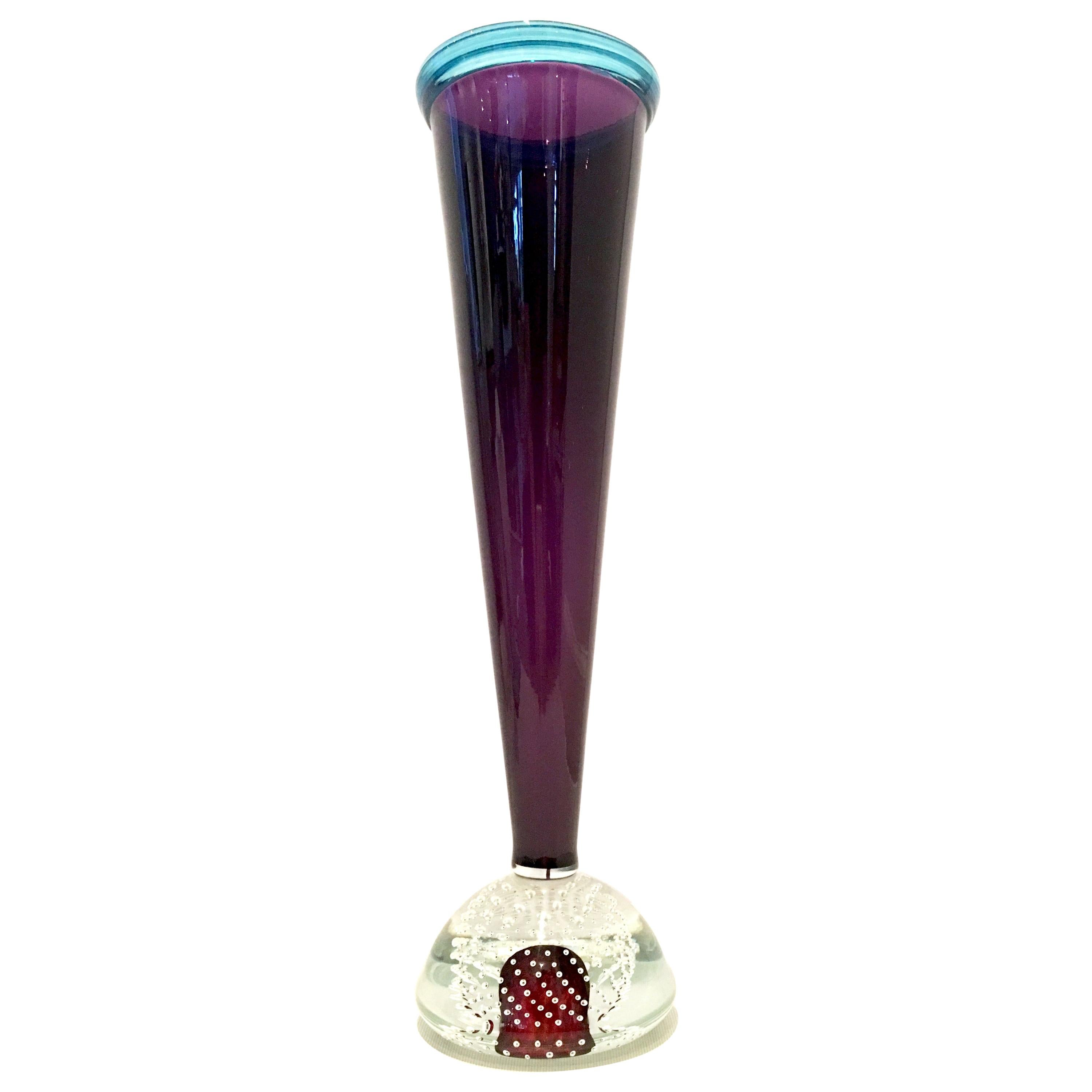 1990s Hand Blown Murano Style Art Glass Vase by, Young & Constantin For Sale