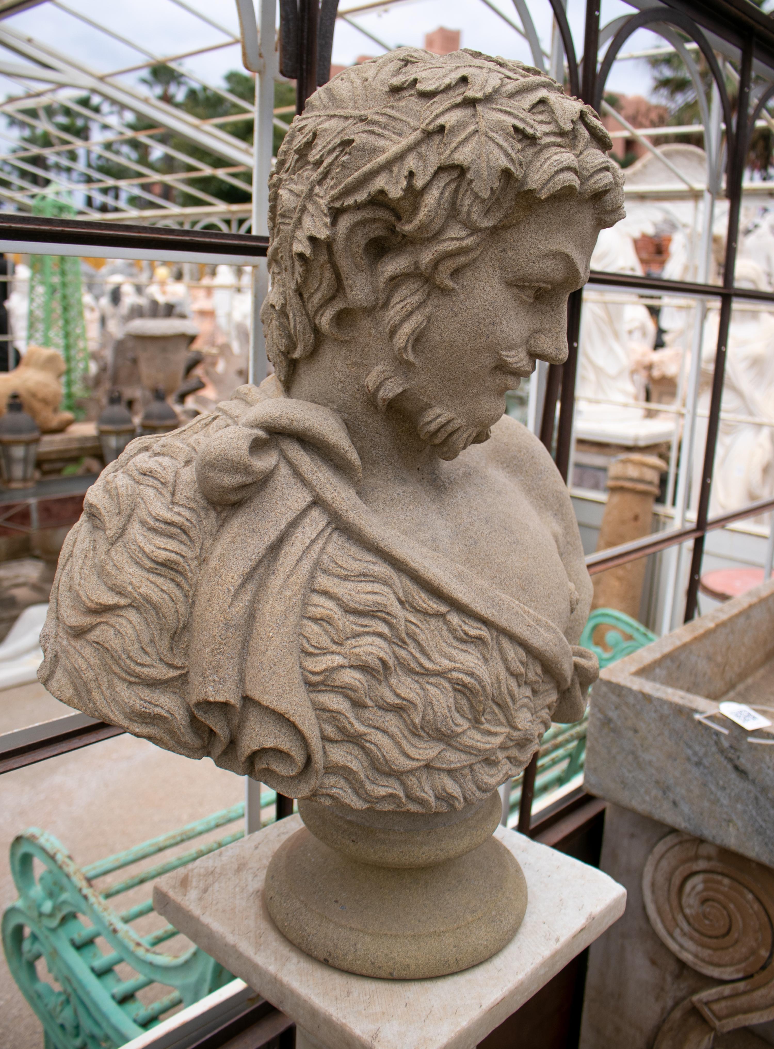 decorative carved roman marble bust