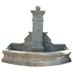1990er Jahre Hand geschnitzt Aged Stone Antike Reproduktion Wandbrunnen
