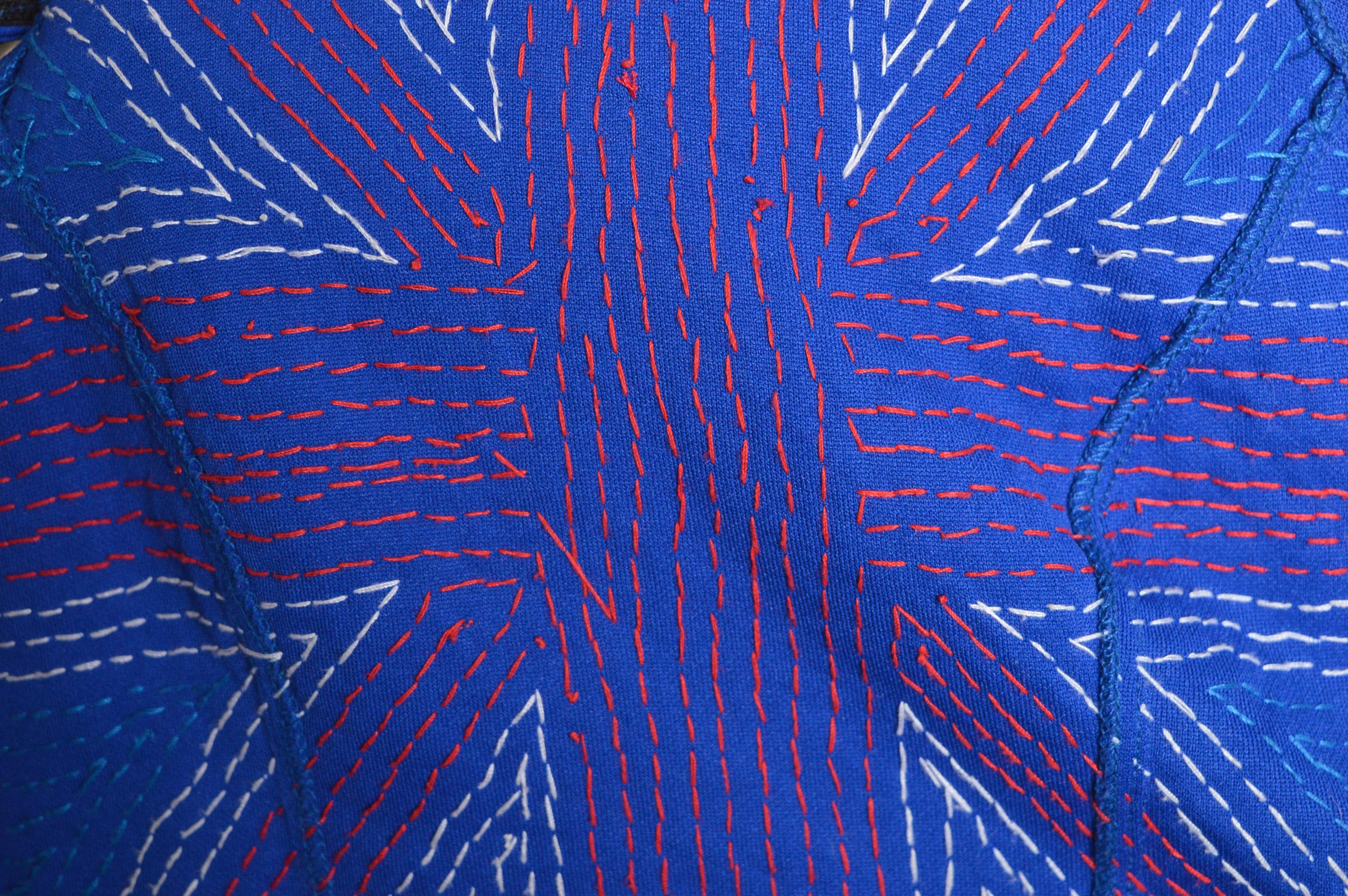 1990's Hand Made Vintage Union Jack Inglaterra Bandera Lentejuelas Cuello halter - Crop Top en venta 6