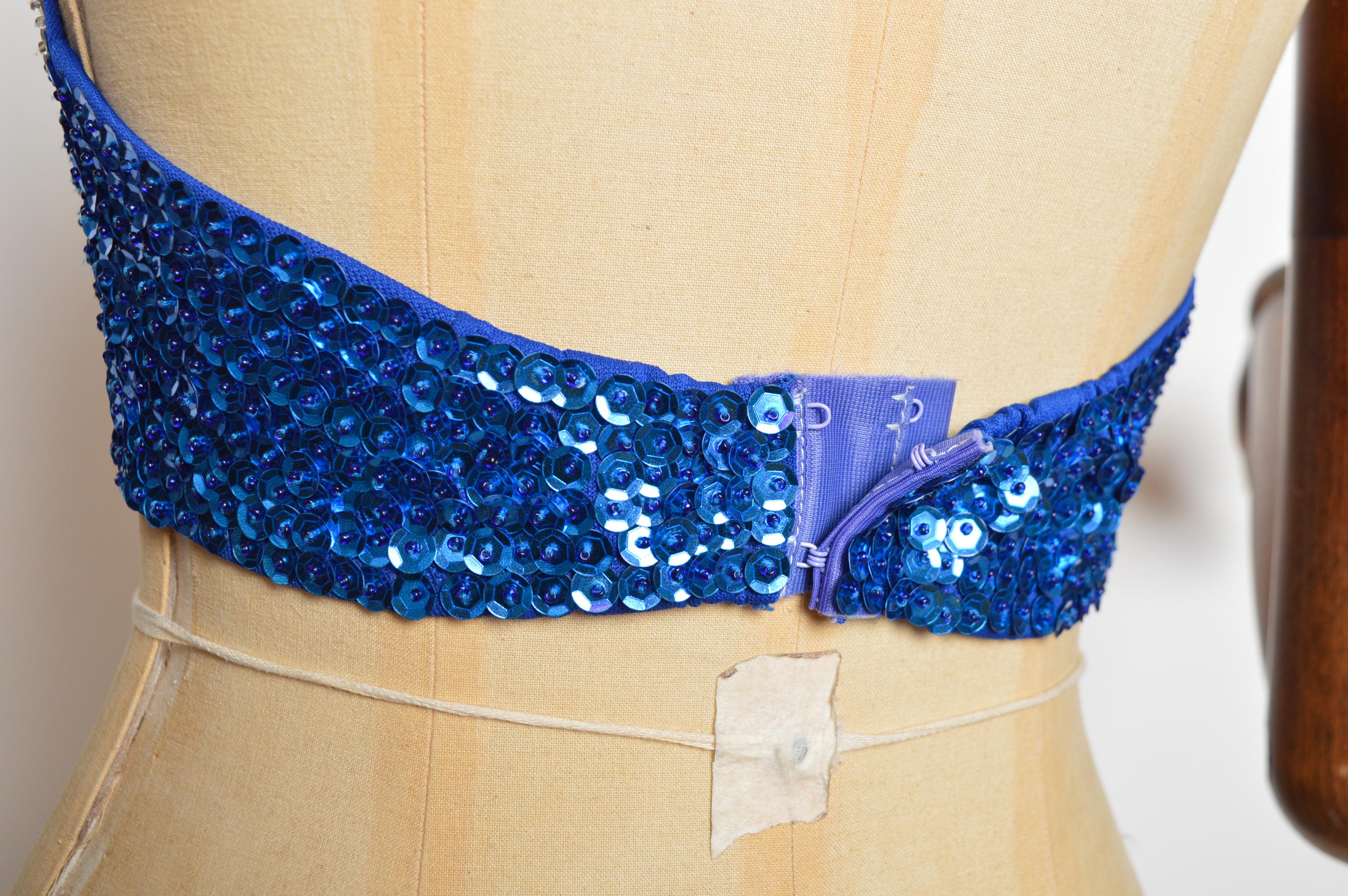 1990's Hand Made Vintage Union Jack Inglaterra Bandera Lentejuelas Cuello halter - Crop Top en venta 4