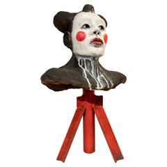 Vintage 1990s Hand Painted and Signed Ceramic Head of a Japanese Character