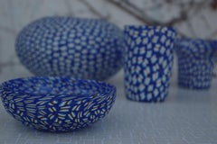 1990s Hand Painted Murano Glass Lamp Set