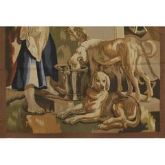 1990s Hand-Woven Wool Dogs Tapestry After Jacob Jordaens, 18th Century Style