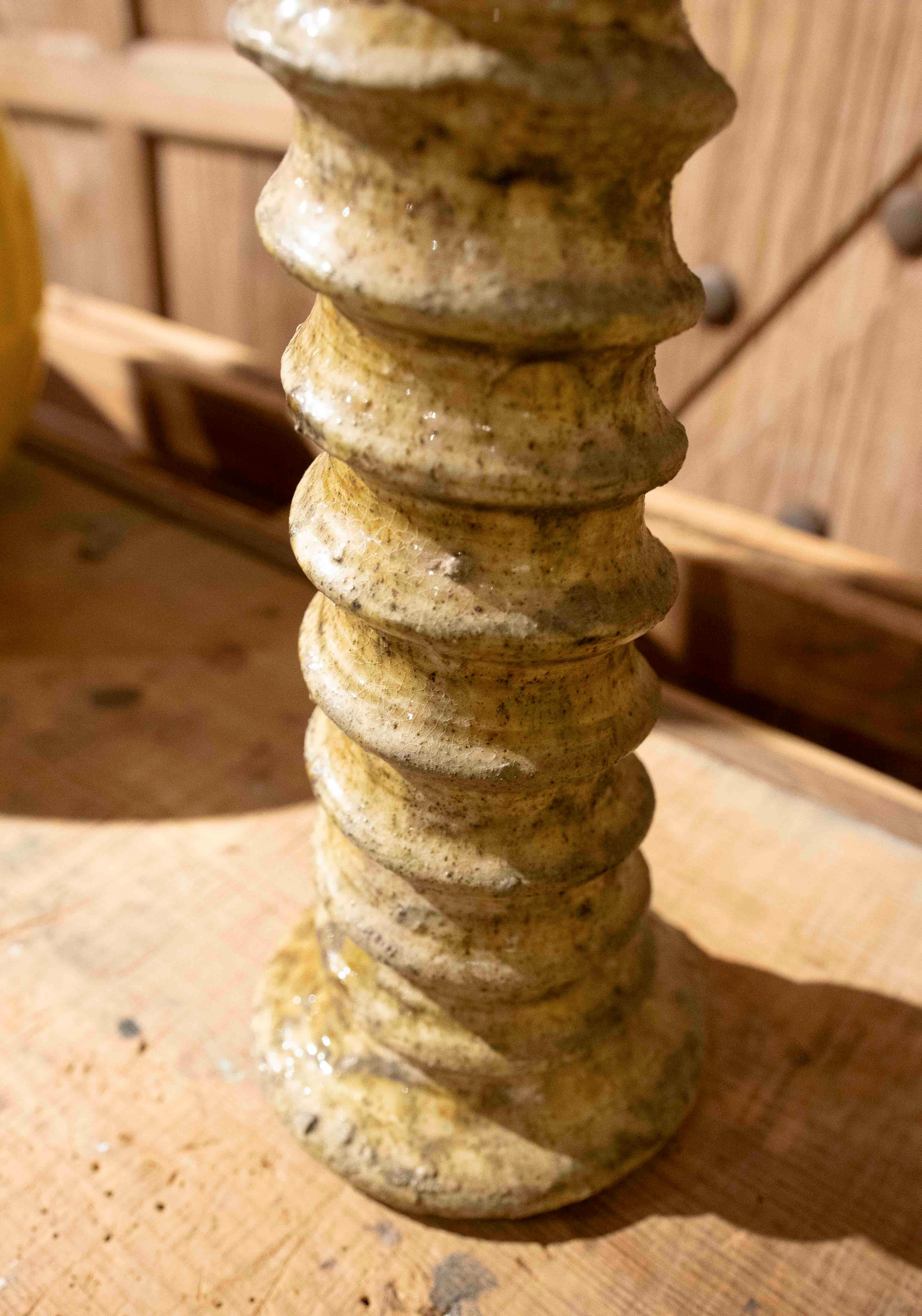 Candeliere marocchino verde con smalto rustico del 1990 realizzato a mano in vendita 3