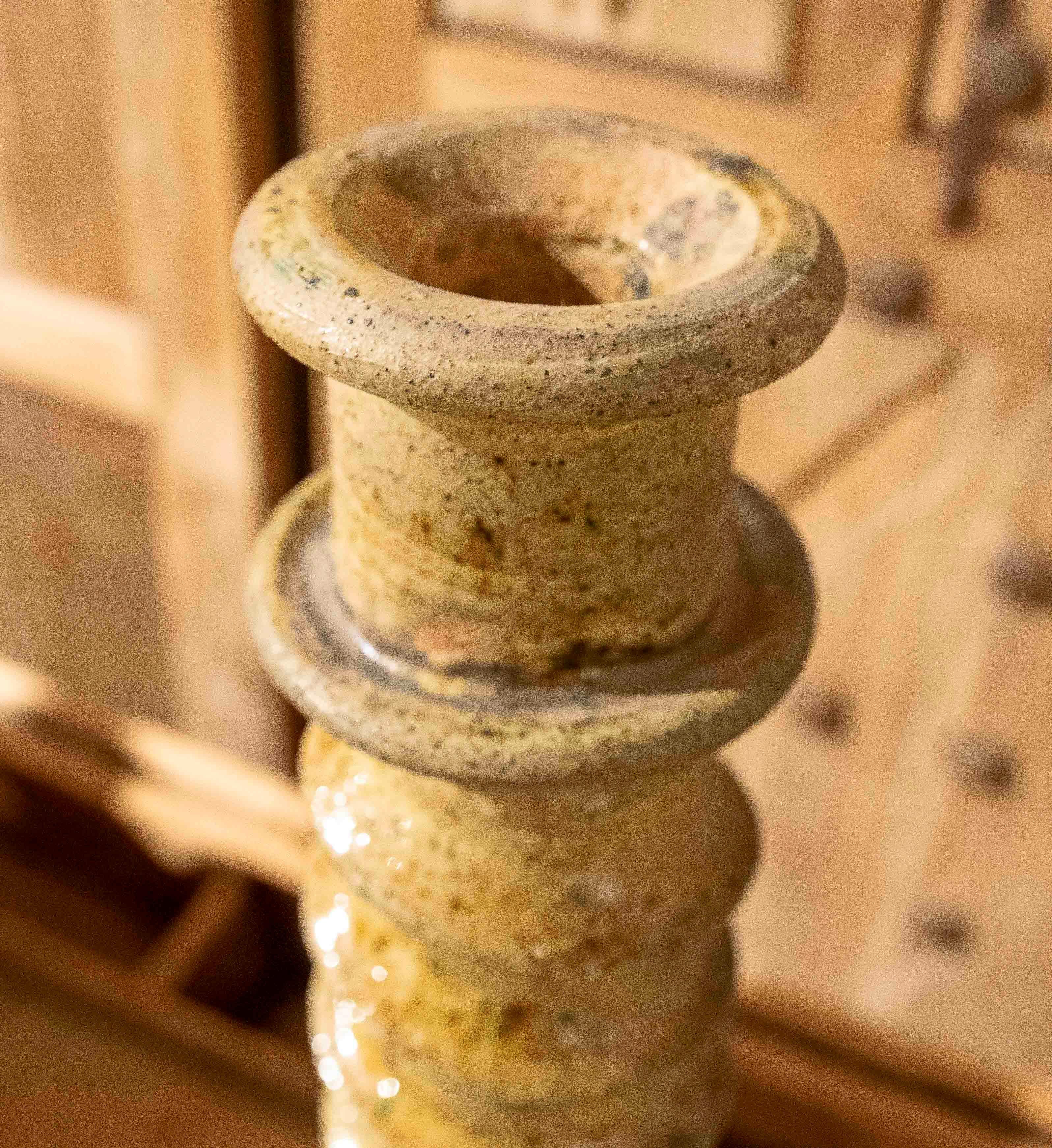 Candeliere marocchino verde con smalto rustico del 1990 realizzato a mano In condizioni buone in vendita a Marbella, ES