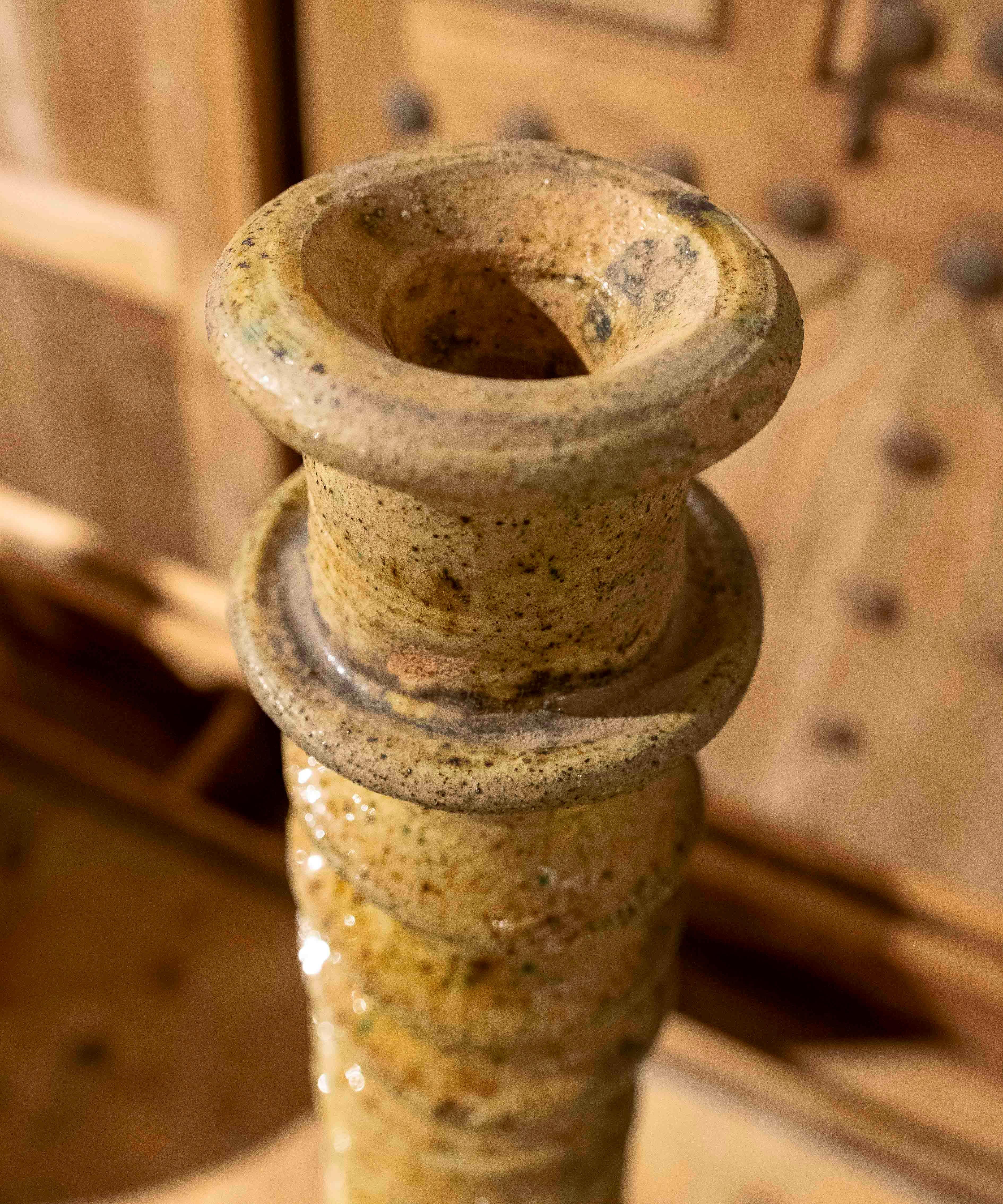 Candeliere marocchino verde con smalto rustico del 1990 realizzato a mano in vendita 1