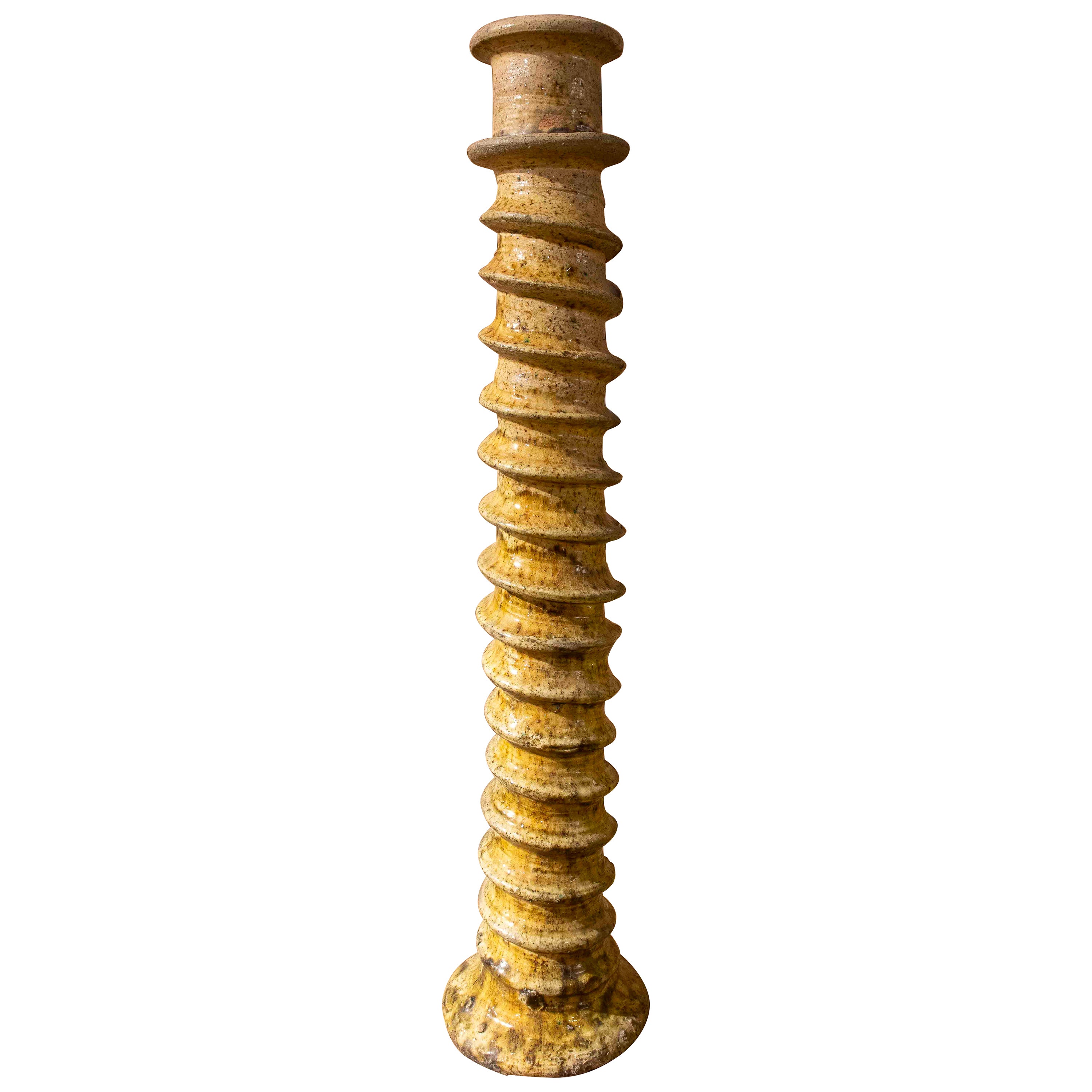 Candeliere marocchino verde con smalto rustico del 1990 realizzato a mano